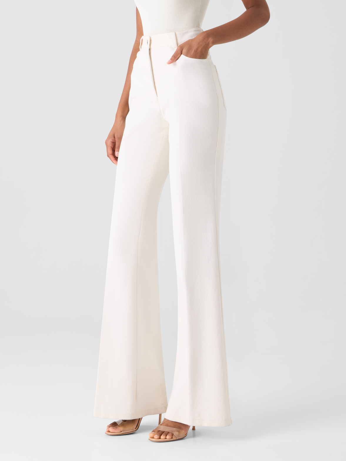 Bootcut Cotton Silk Stretch Double-Face Pants