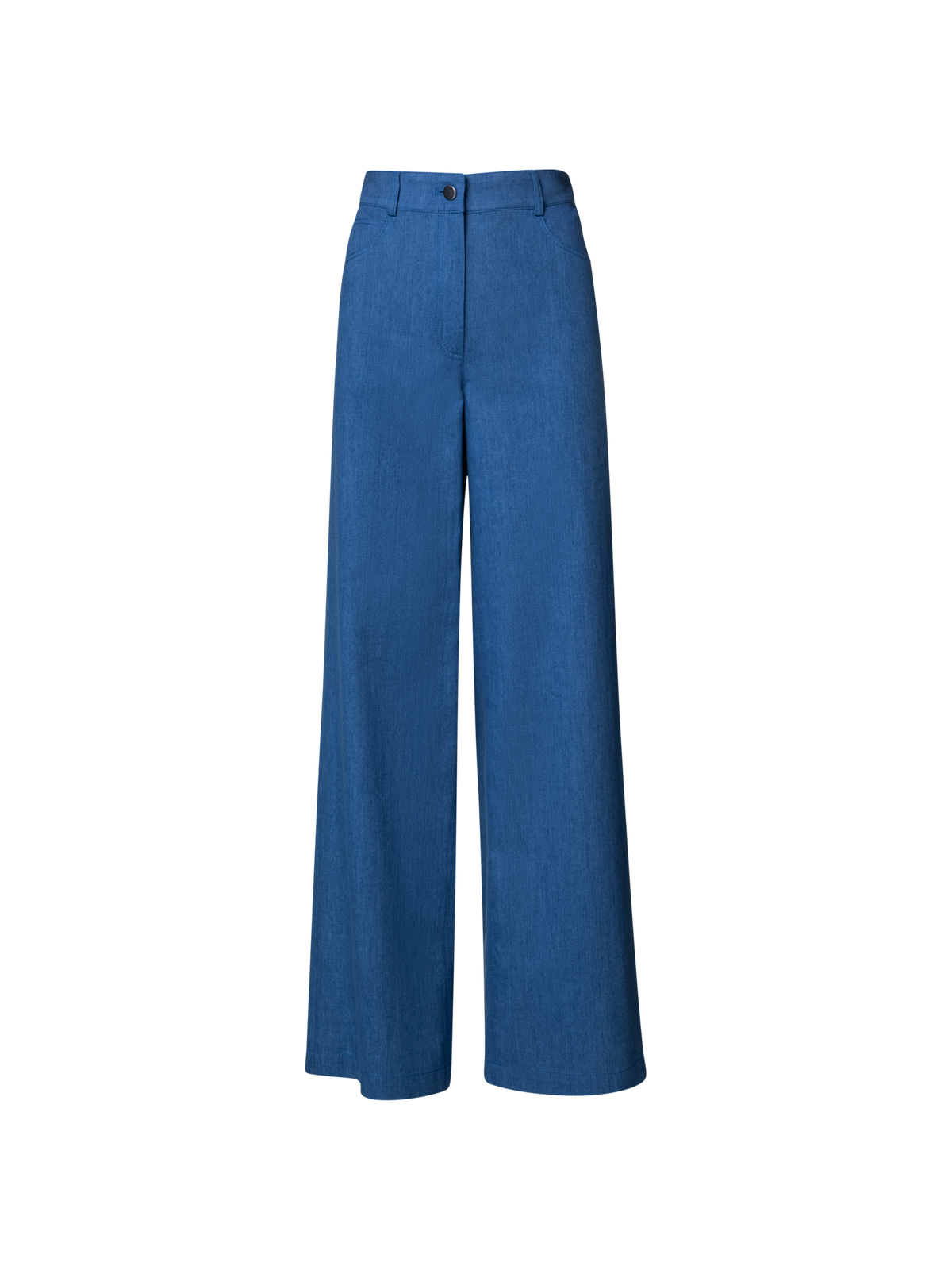 Designer Wide Washed Cotton Lyocell Denim Pants