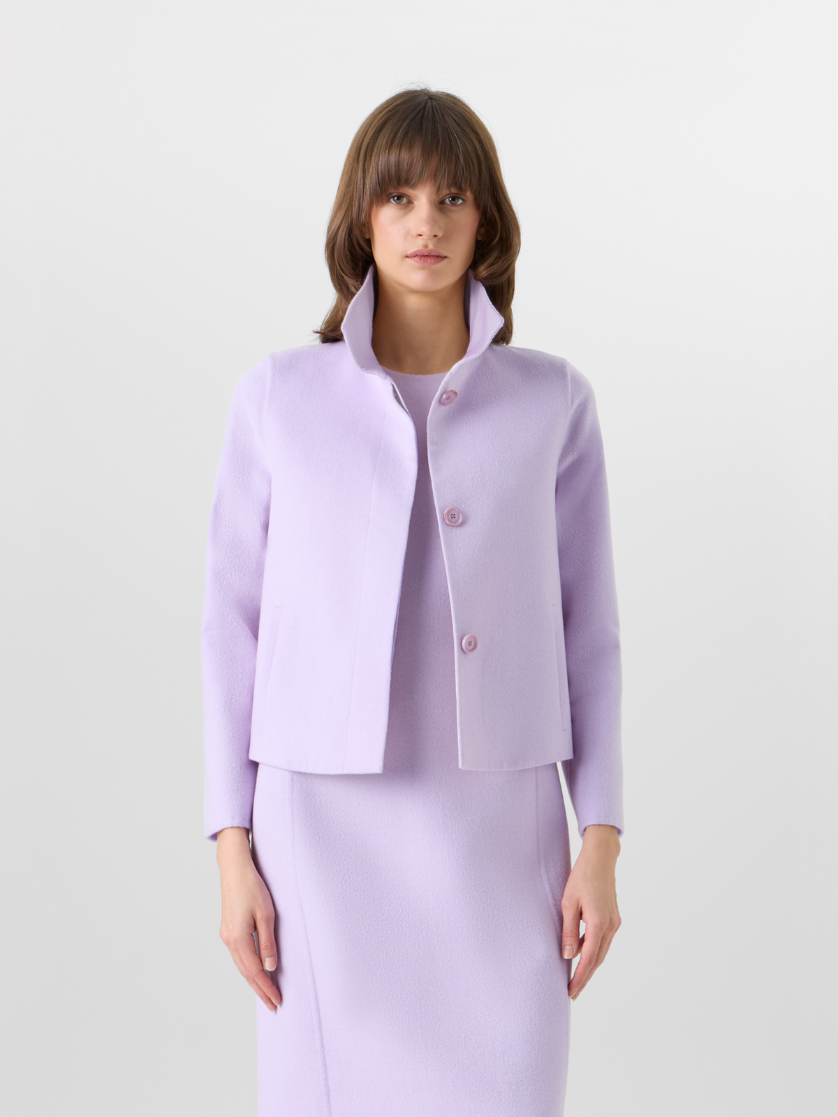 Designer Castro Jacket in Cashmere-Silk Double-Face - pastel #editorial