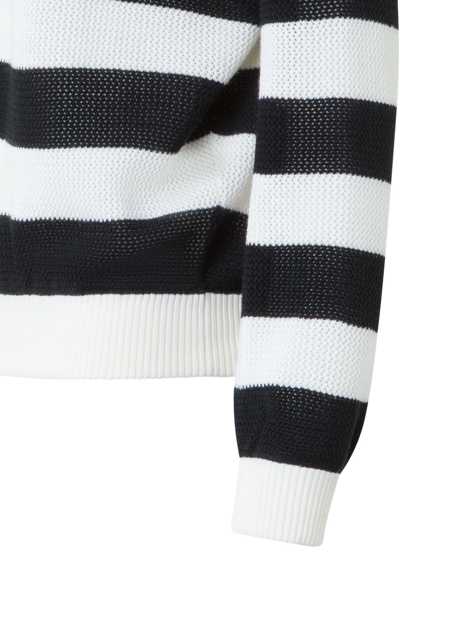 Designer Striped Cool Wool Mesh Sweater - black - neutral - multicolor - ecru - white