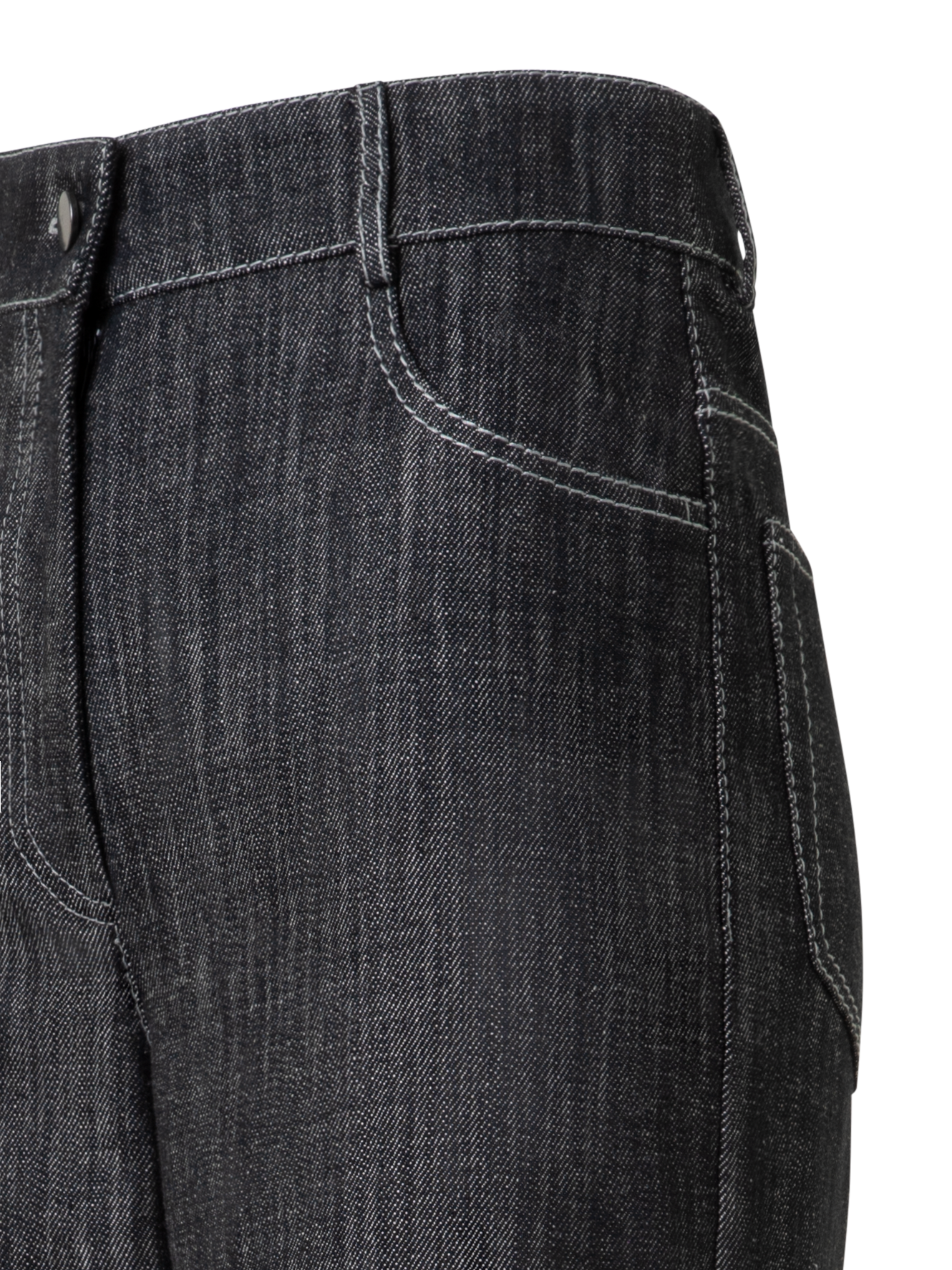 Designer Wide Cotton Denim Pants - black