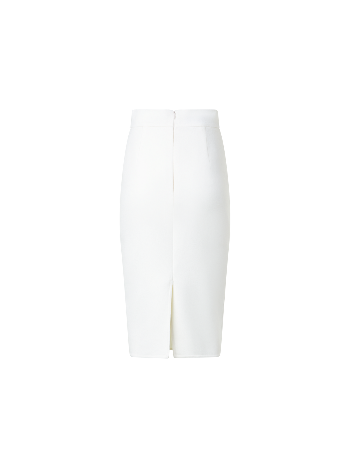 Designer Pencil Skirt in Wool Double-Face - ecru - white