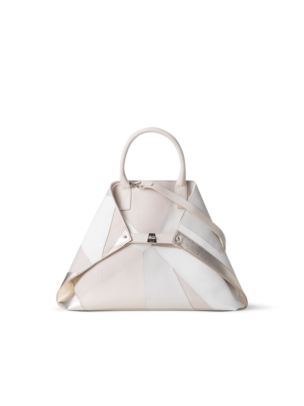 Designer Ai Medium Top Handle Tote - white - neutral - multicolor - ecru