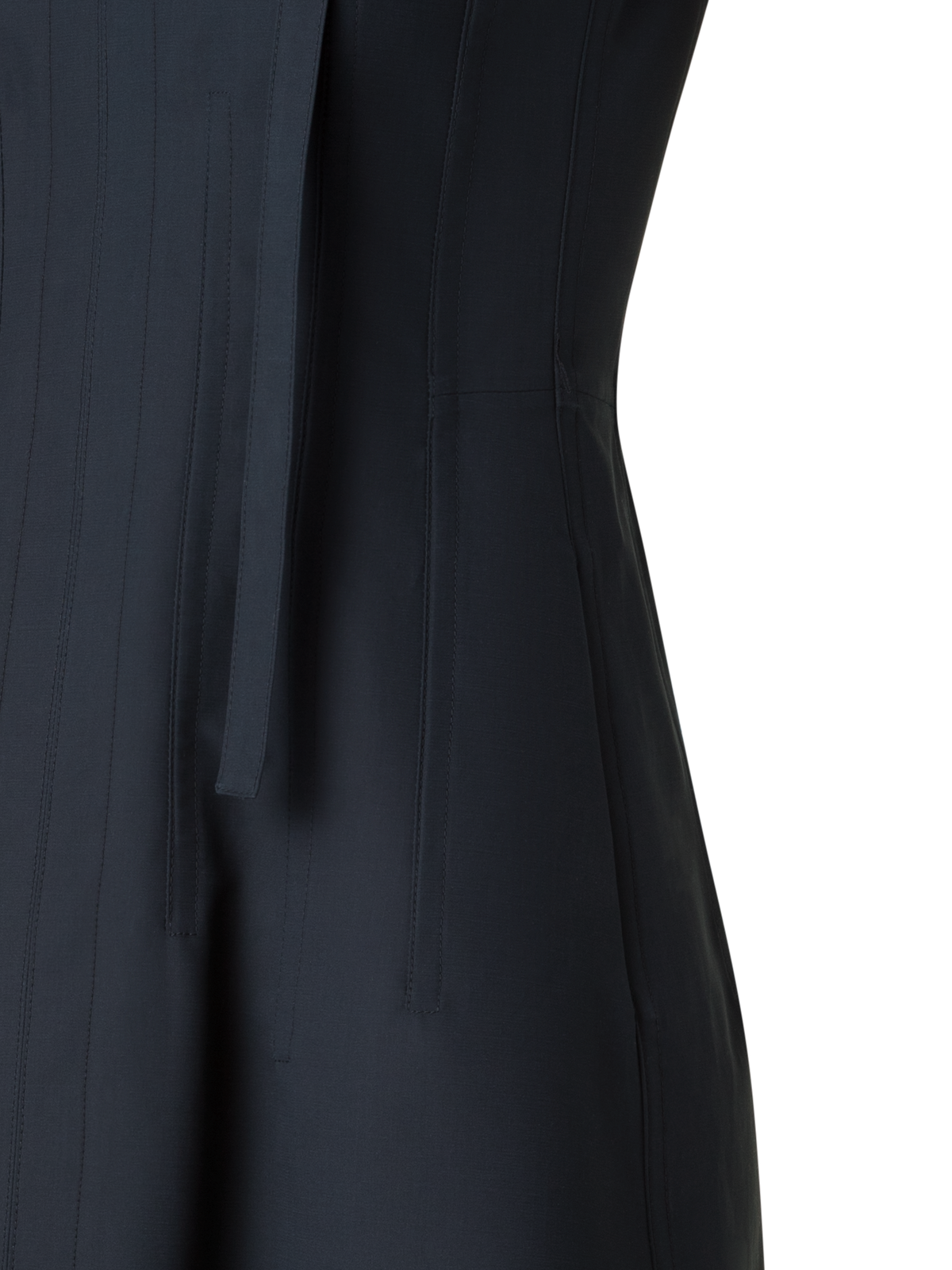 Designer Fit-and-Flare Cotton Midi Dress with Bow - black