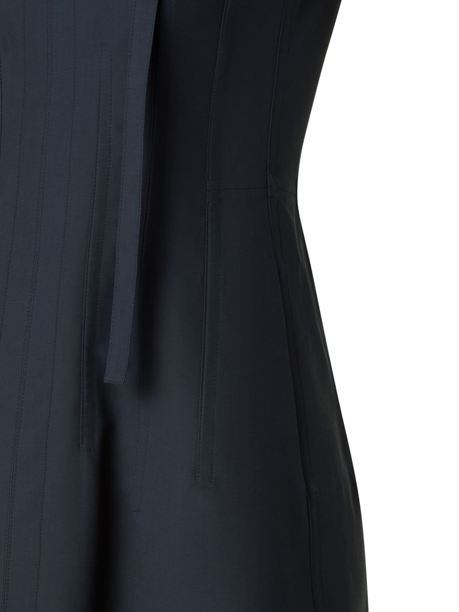 Designer Fit-and-Flare Cotton Midi Dress with Bow - black