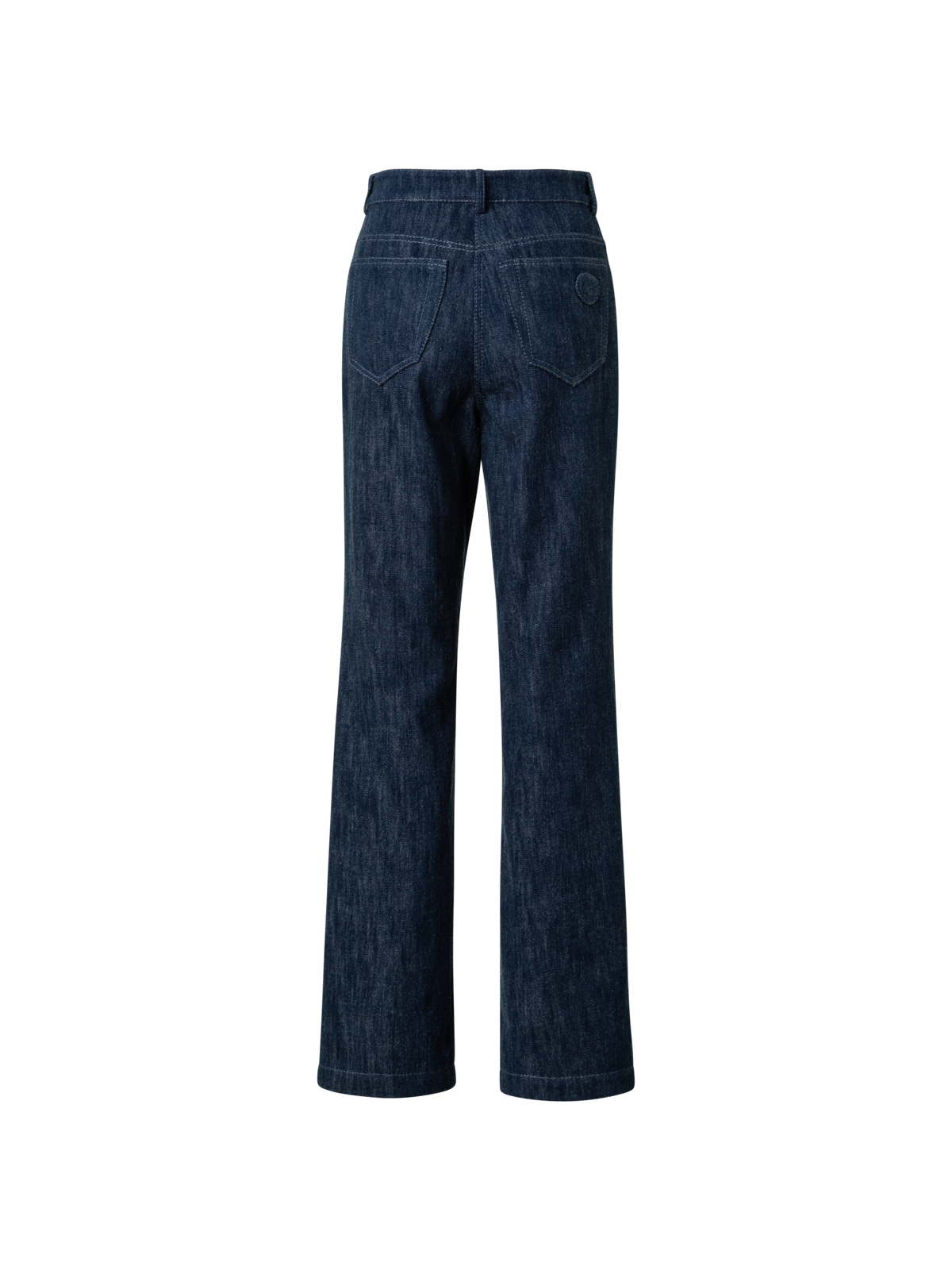 Designer Straight Cotton Wool Denim Pants - navy - blue