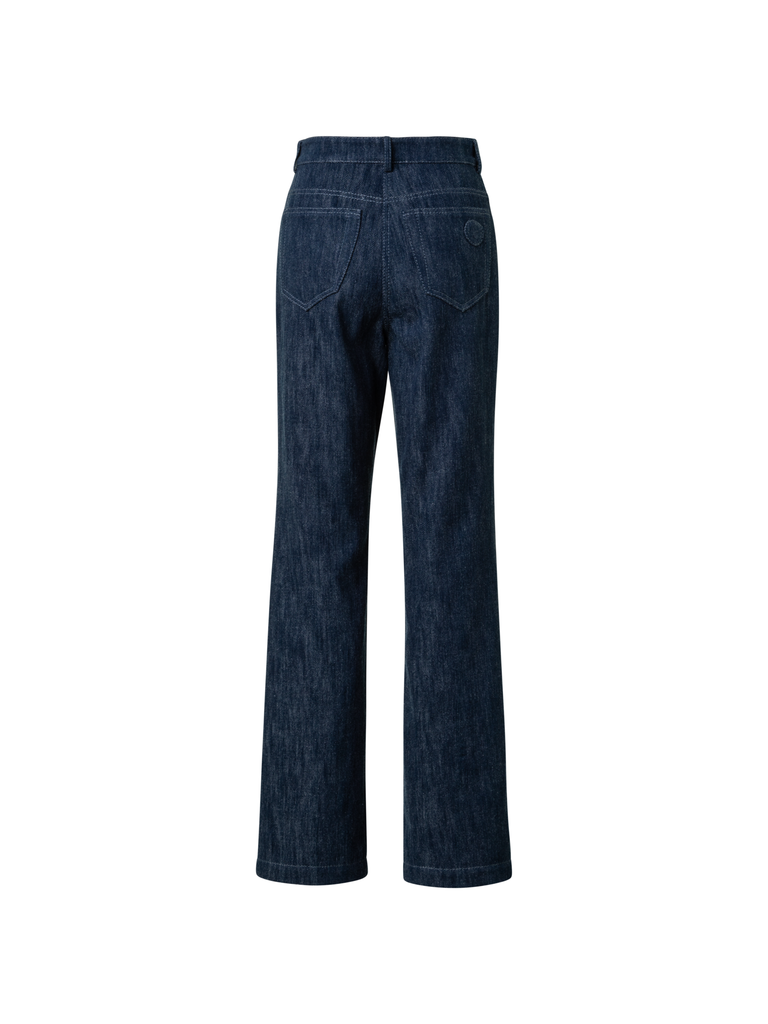 Designer Straight Cotton Wool Denim Pants - navy - blue