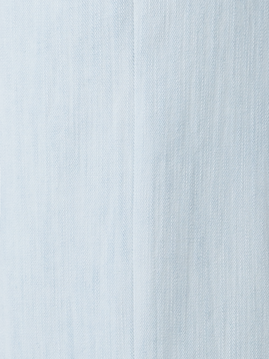 Designer Wide Cotton Denim Stretch Pants - pastel - blue