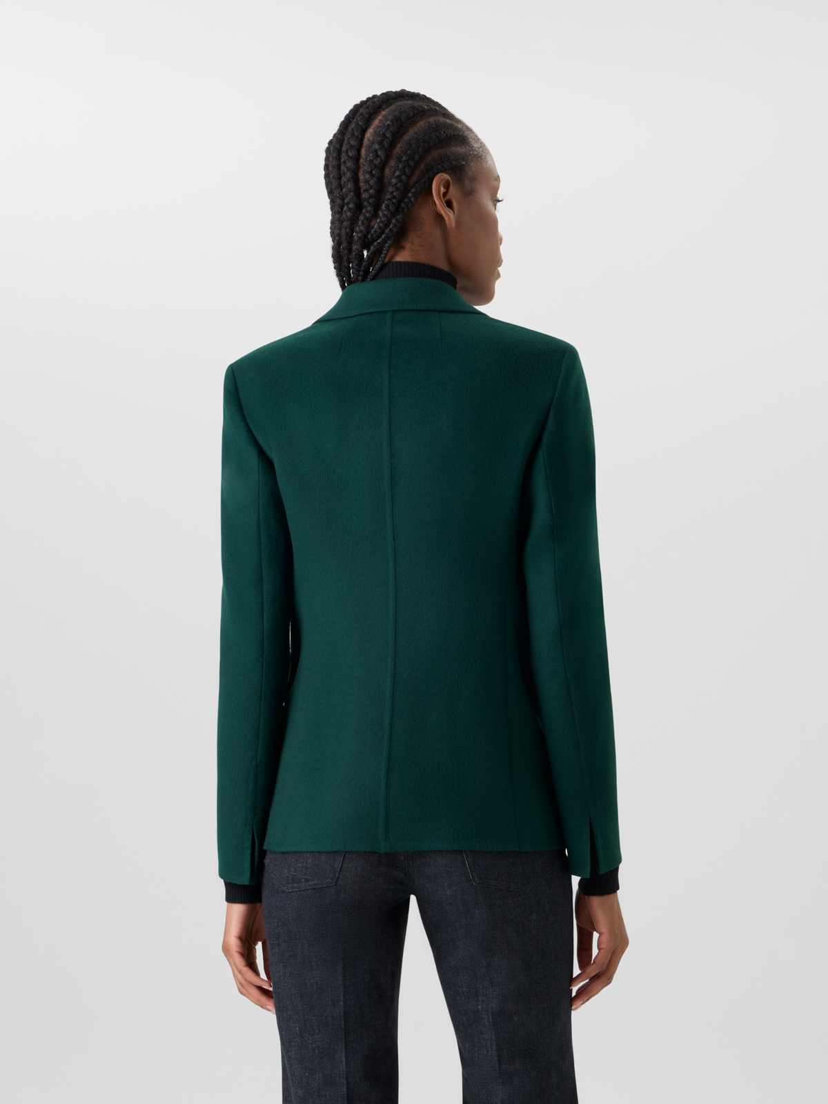 Designer Fitted Cashmere Double-Face Jacket - green 