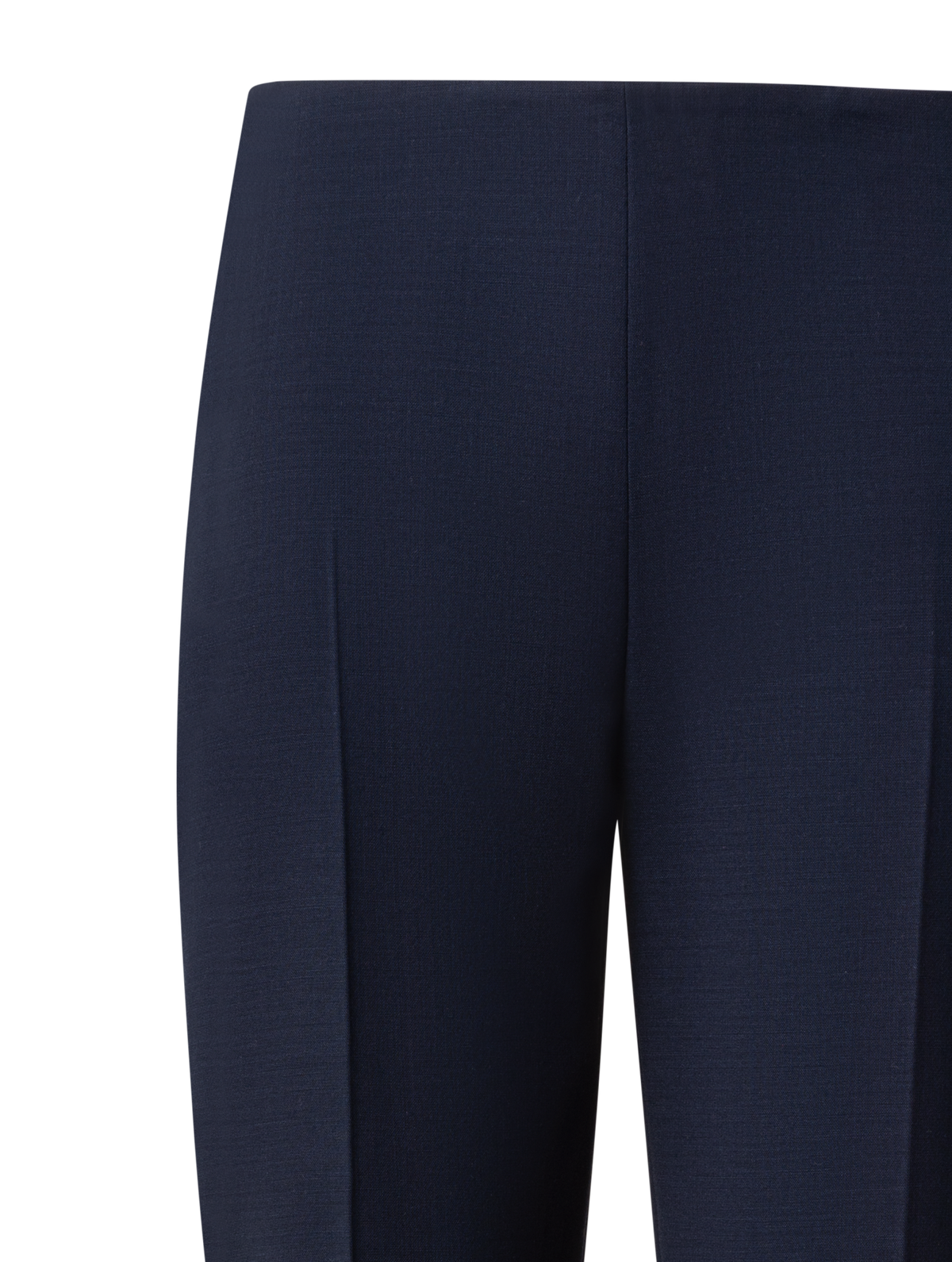 Designer Straight Wool Double-Face Pants - navy - blue