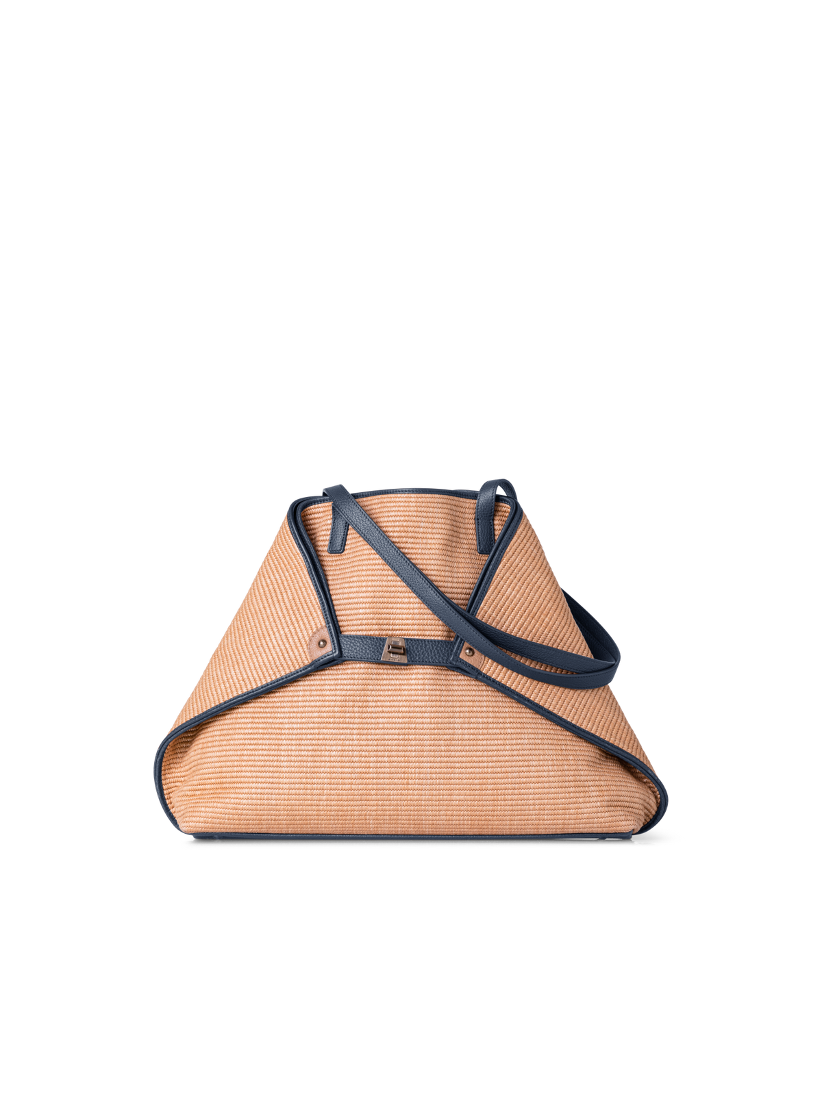 Designer Ai Medium Shoulder Tote - navy - blue - multicolor - beige