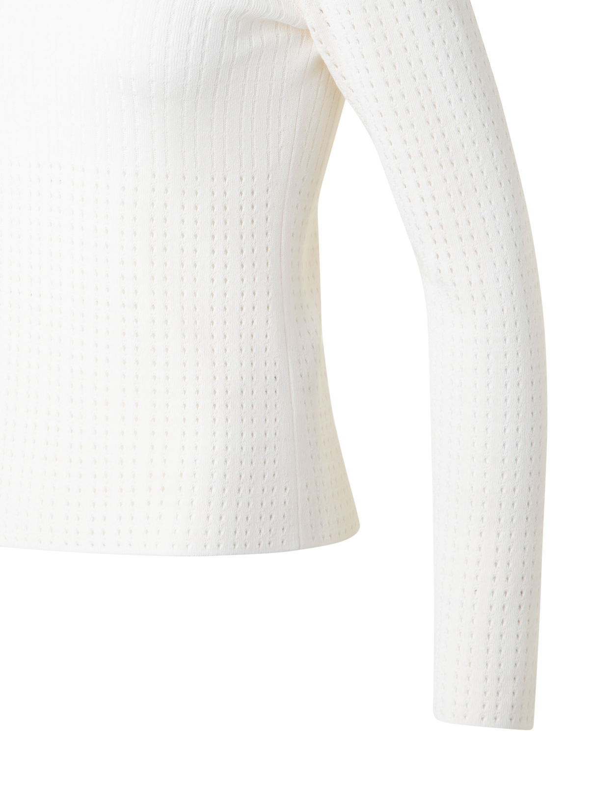 Designer Knit Sweater in Silk Cotton Ajouré - neutral - ecru - white