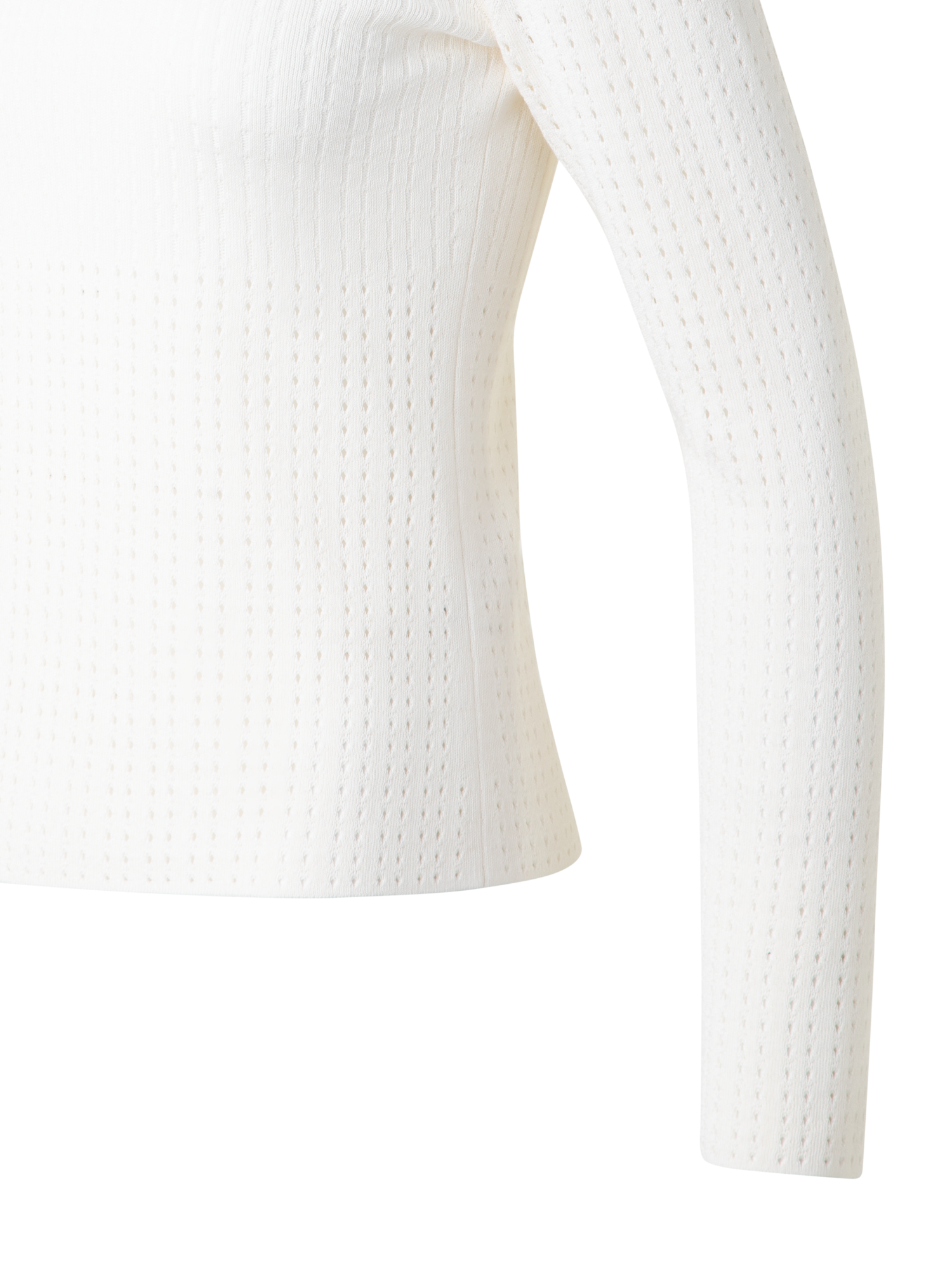 Designer Knit Sweater in Silk Cotton Ajouré - neutral - ecru - white