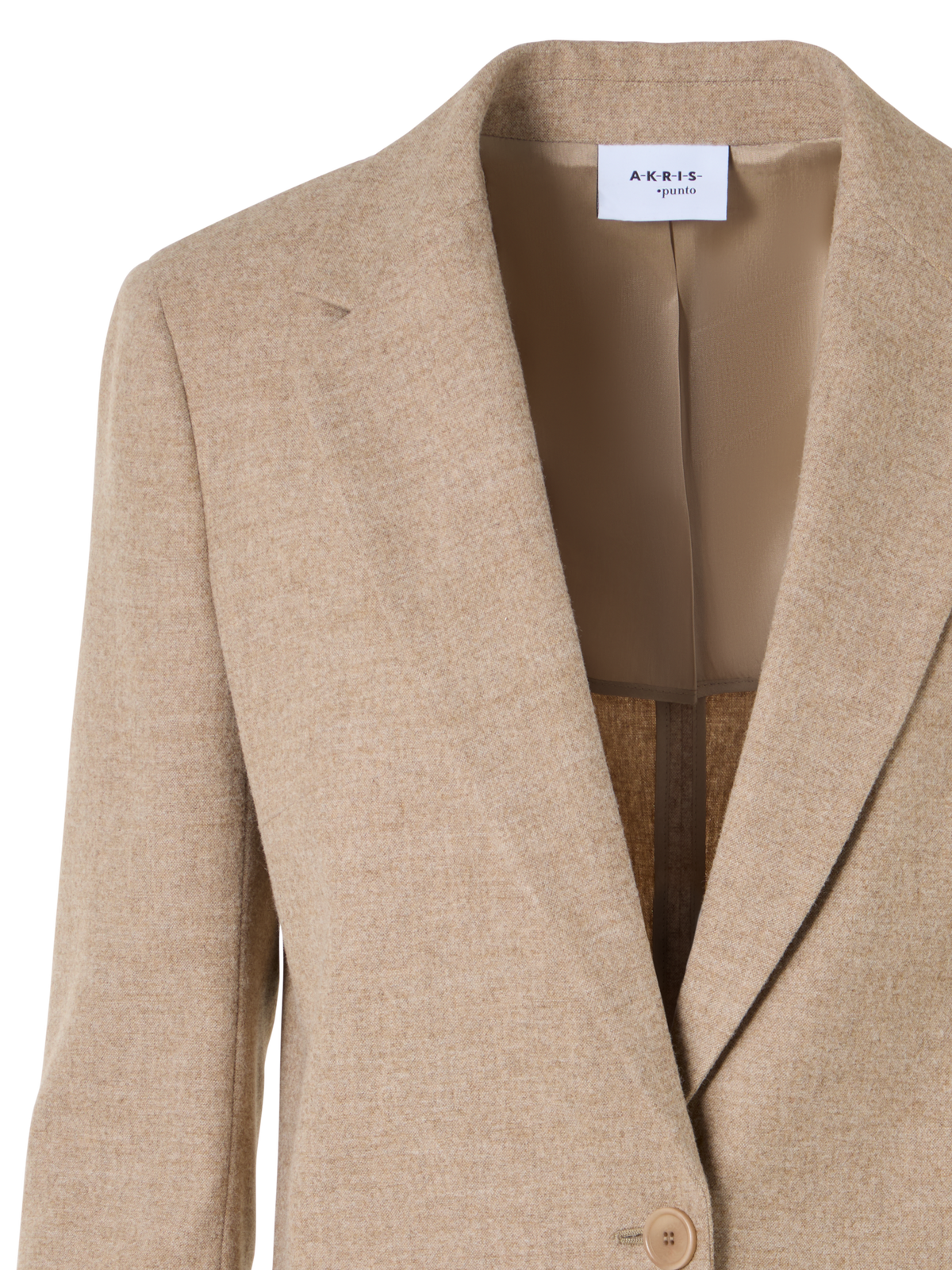 Designer Boyfriend Blazer in Pastel Wool Flannel - beige