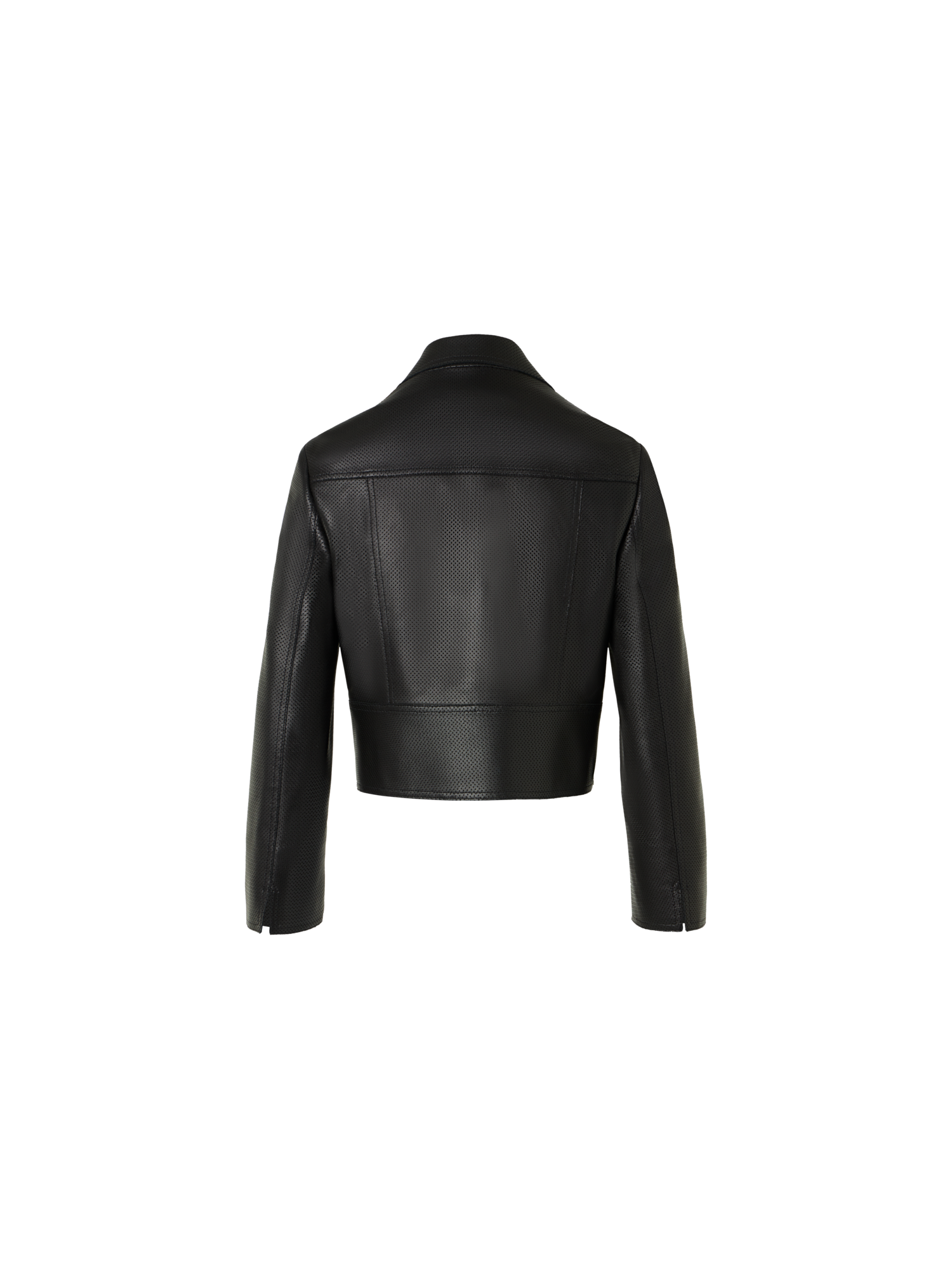 Designer Biker Jacket in Pin Dot Nappa Leather - black