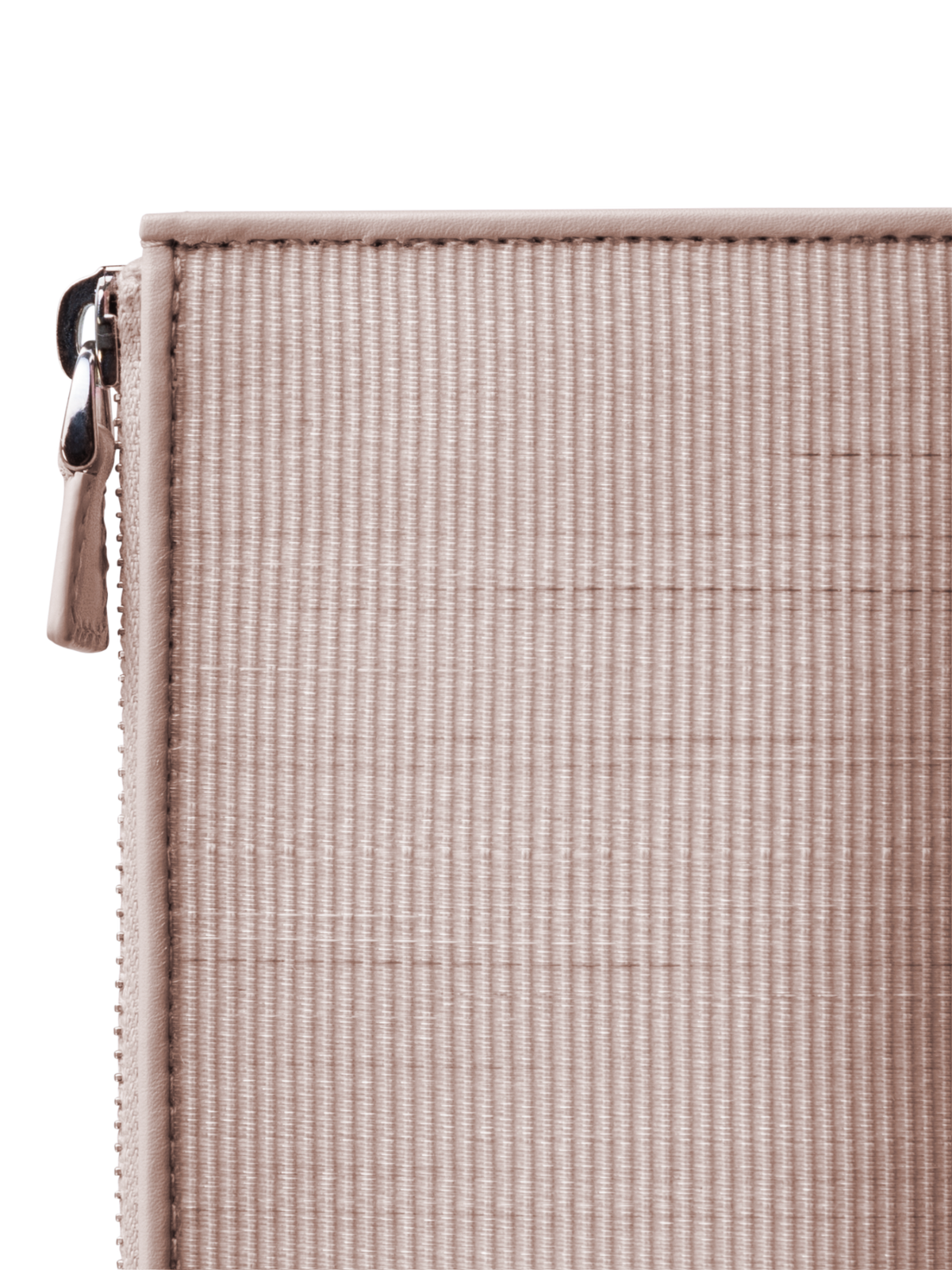 Designer Zipped Card Holder in Horsehair and Leather - neutral - beige