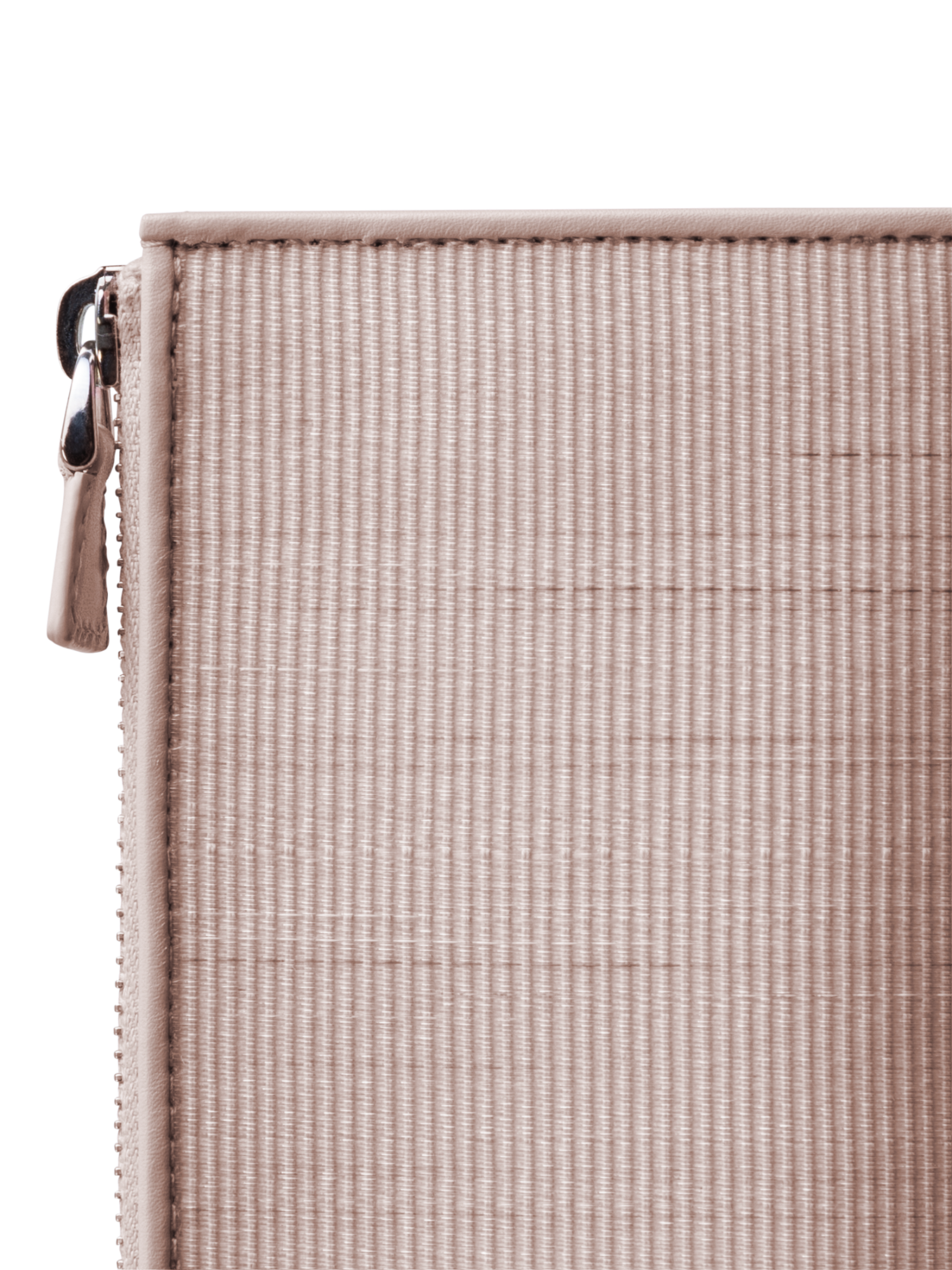 Designer Zipped Card Holder in Horsehair and Leather - neutral - beige