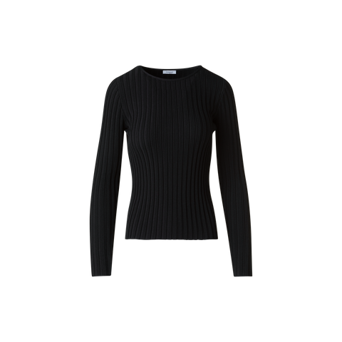 Merino Wolle Rippenstrick Pullover