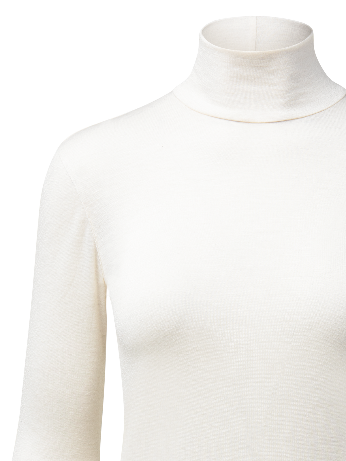 Designer Turtleneck Shirt from Cashmere Silk - ecru - white