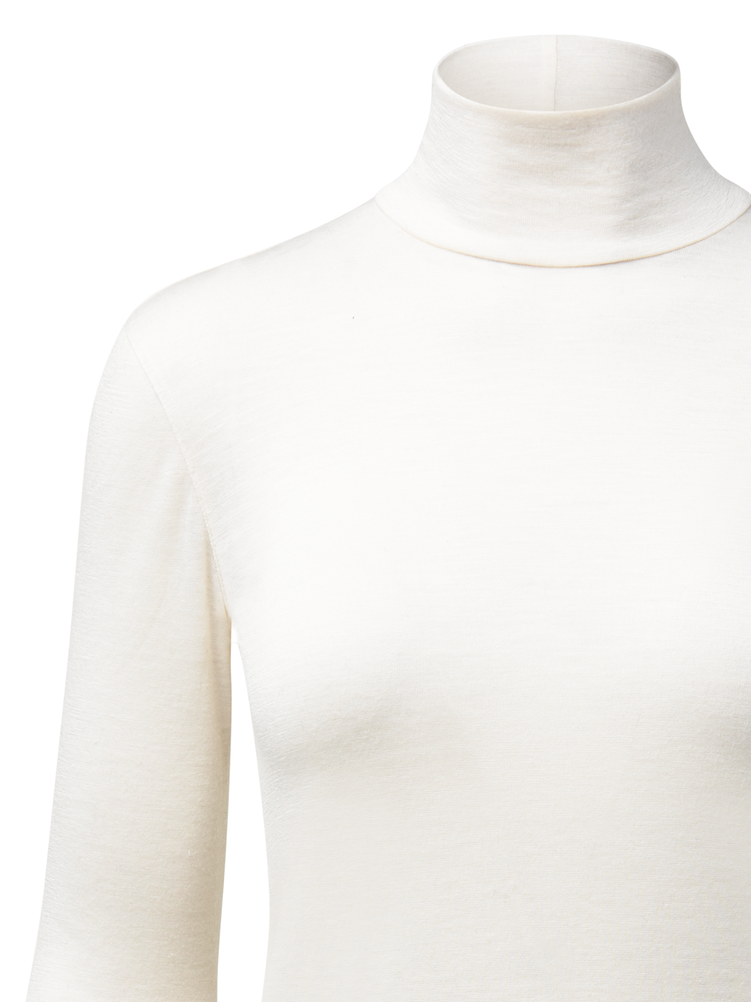 Designer Turtleneck Shirt from Cashmere Silk - ecru - white