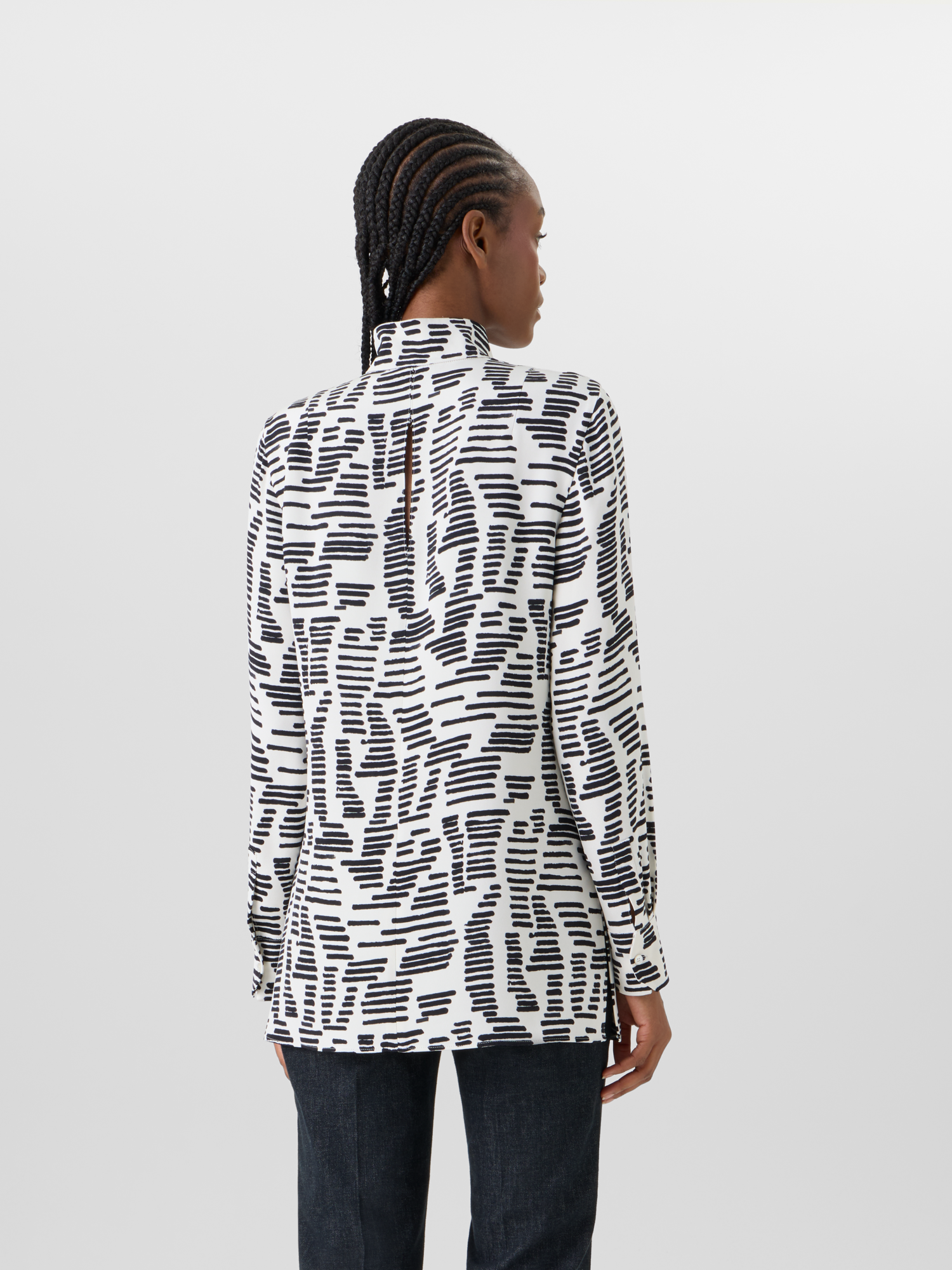 Designer Long-Sleeve Dance Movement Tunic Blouse - multicolor 