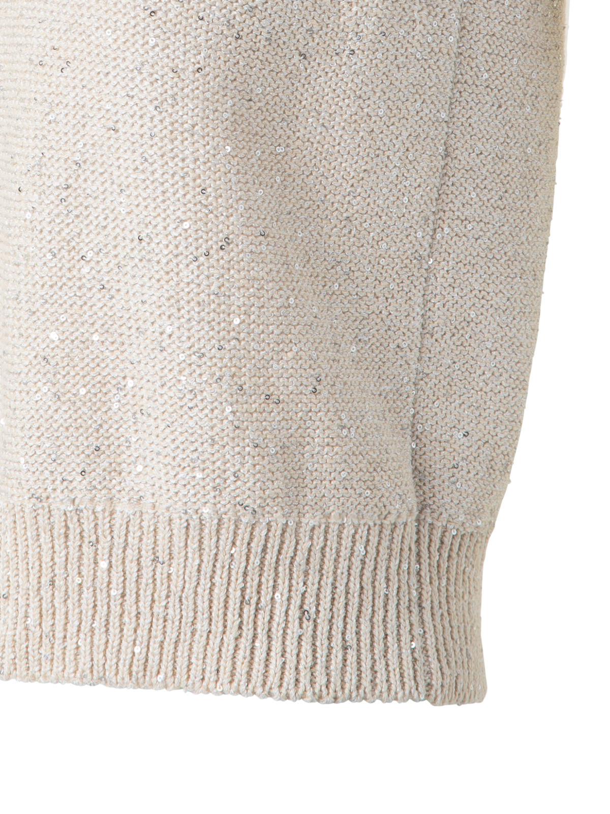 Designer Sleeveless Linen Cotton Knit Top with Sequins - neutral - pastel - beige