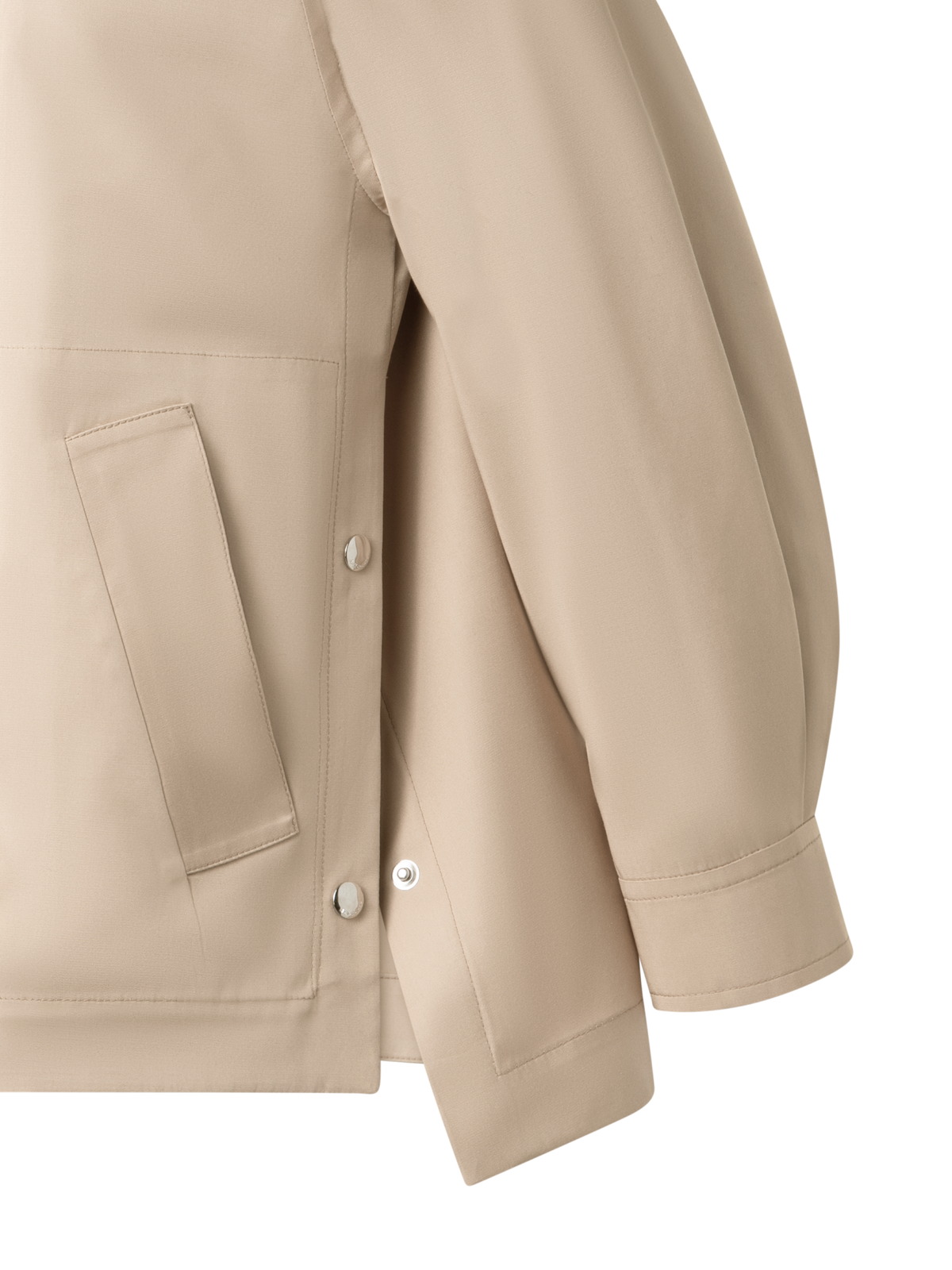 Designer Oversized Water-Resistant Silk Parka - neutral - pastel - beige