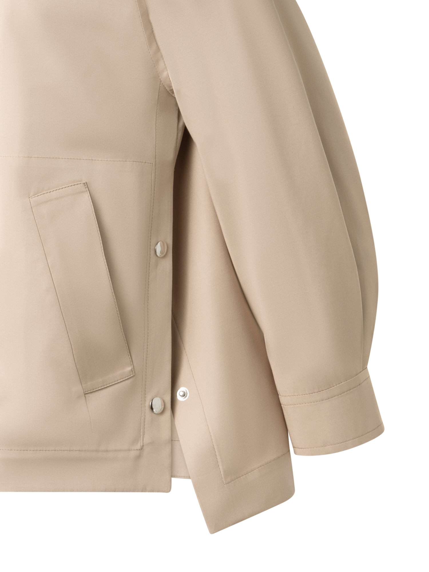 Designer Oversized Water-Resistant Silk Parka - neutral - pastel - beige