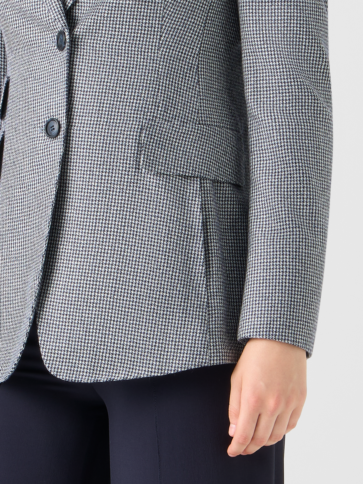 Designer Cashmere Pepita Tailored Blazer - grey #editorial