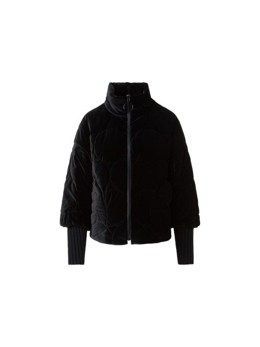 Designer Signature Dot Quilt Velvet Jacket - black - neutral