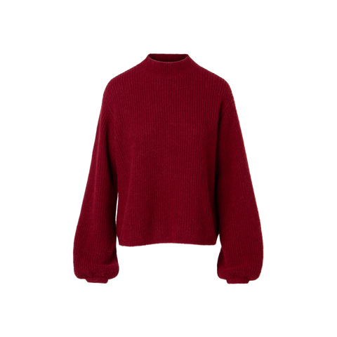 Alpaka Wolle Strick Pullover mit weitem Ärmel