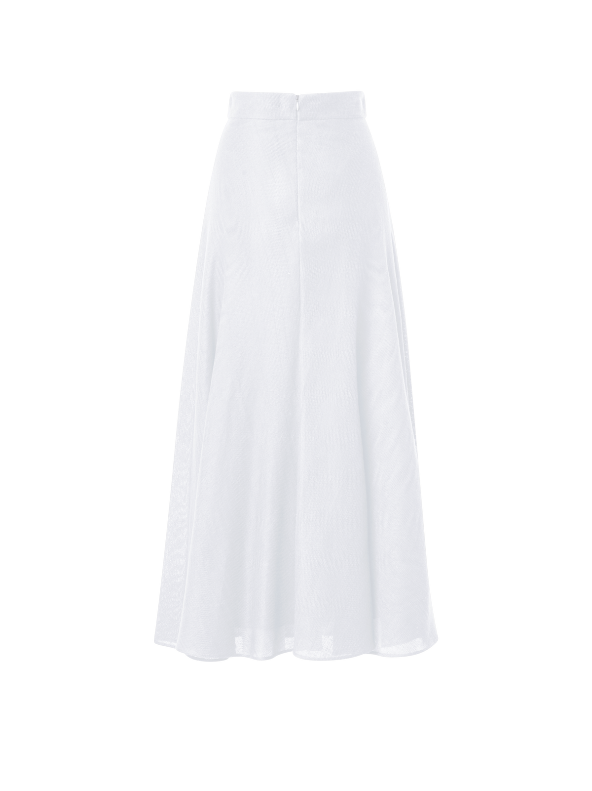 Designer Viscose Cotton Open Weave Midi Skirt - ecru - white