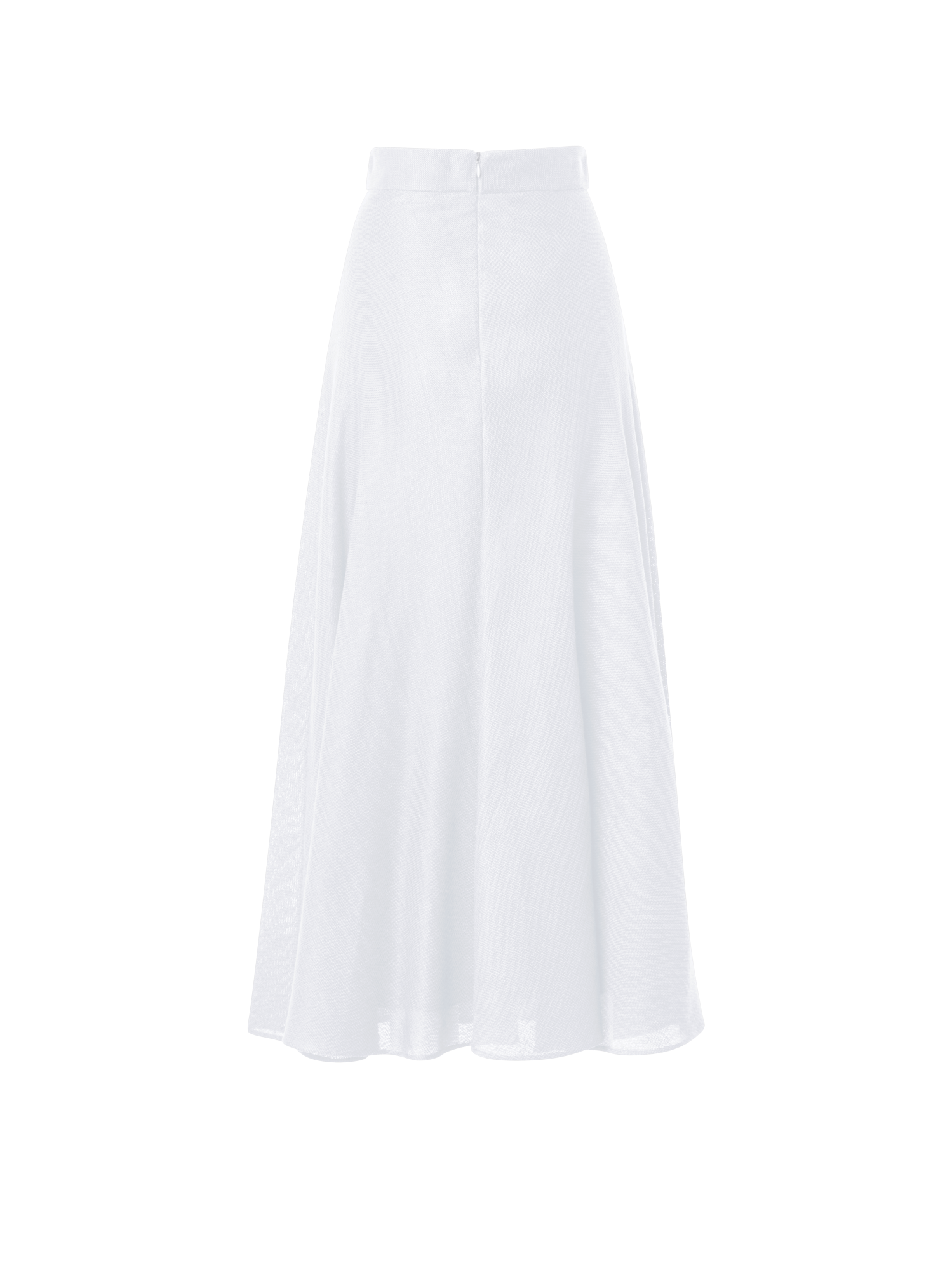 Designer Viscose Cotton Open Weave Midi Skirt - ecru - white