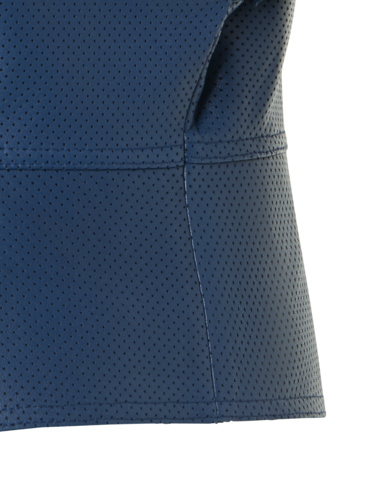 Designer Pin Dot Nappa Leather Zip Jacket - blue