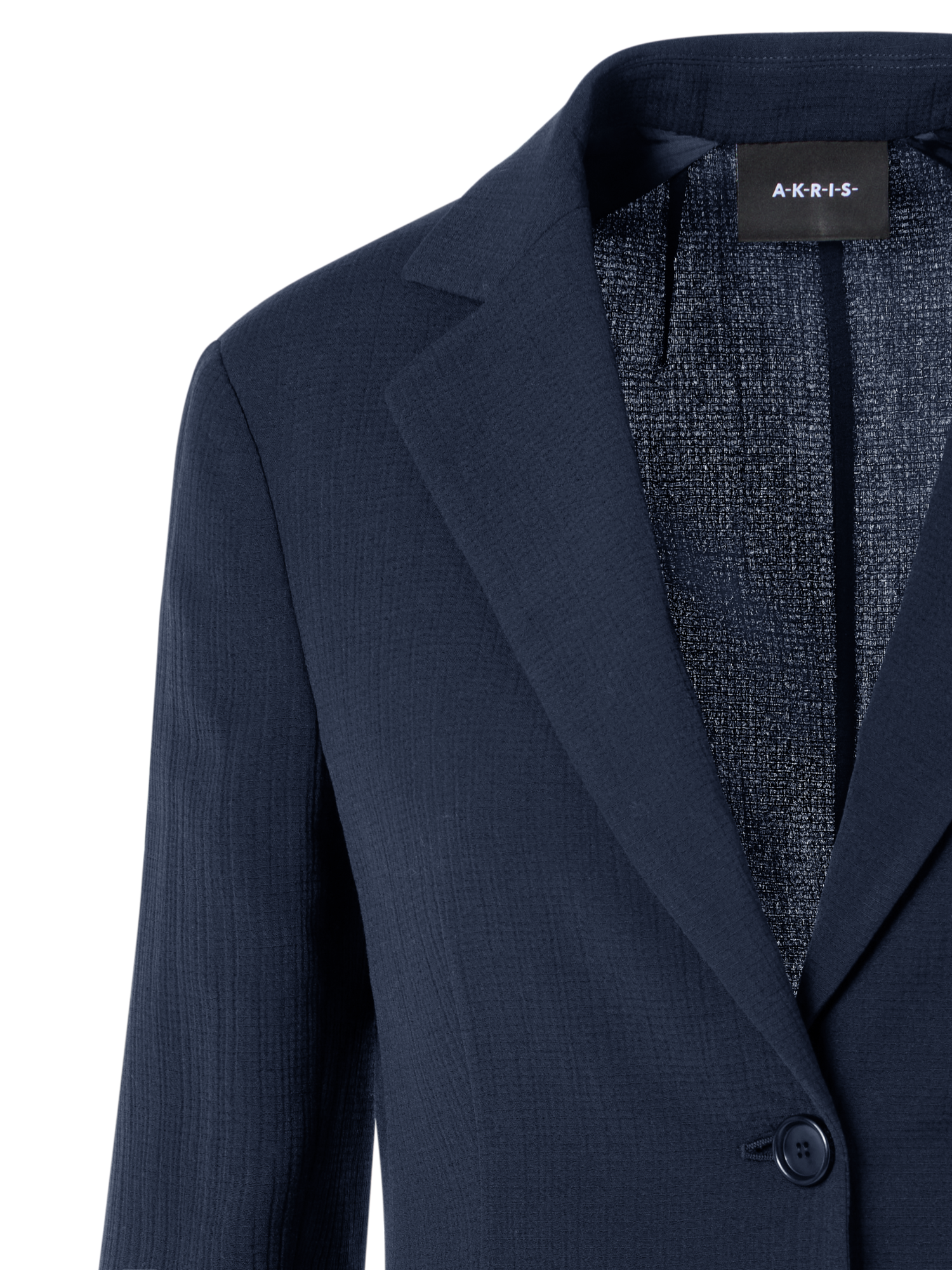 Designer Lavino Jacket in Structured Cotton-Silk Double-Face - blue