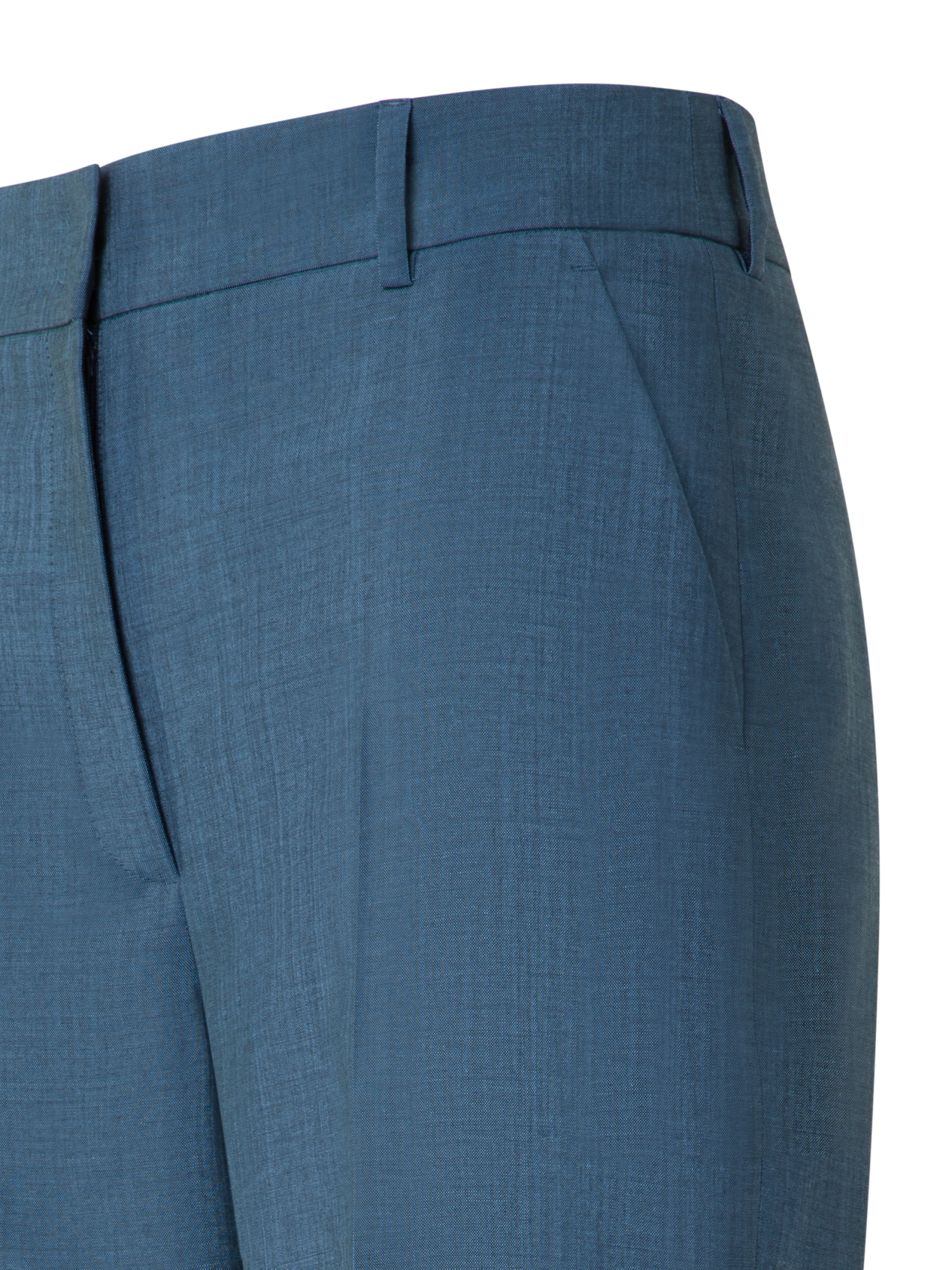 Designer Wide Straight Cool Wool Pants - blue