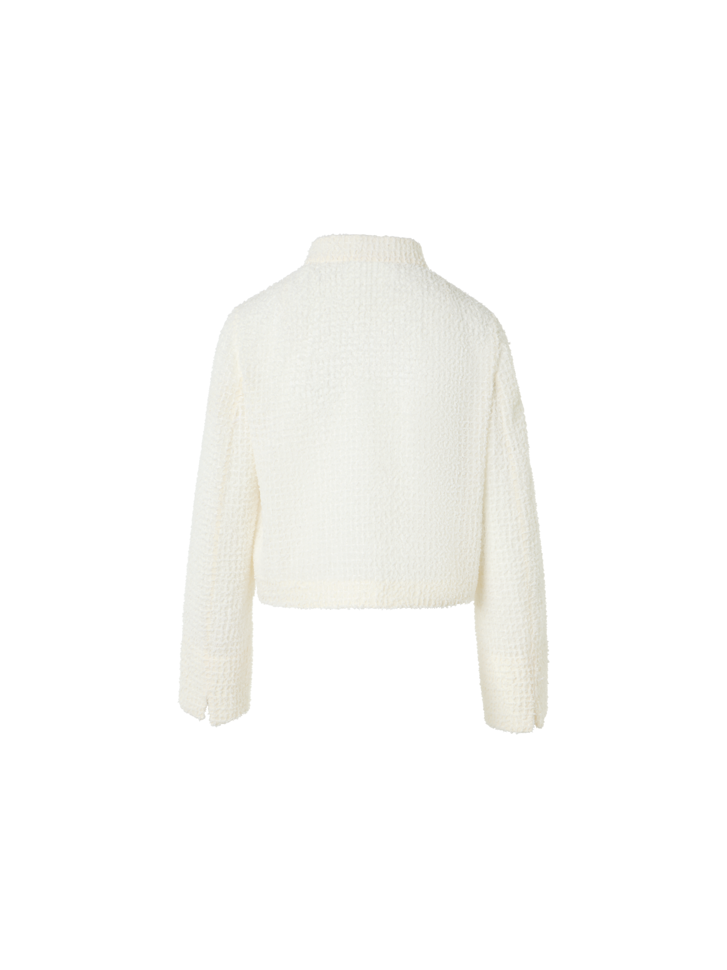 Designer Hockney Cropped Fringed Bolero Jacket - ecru