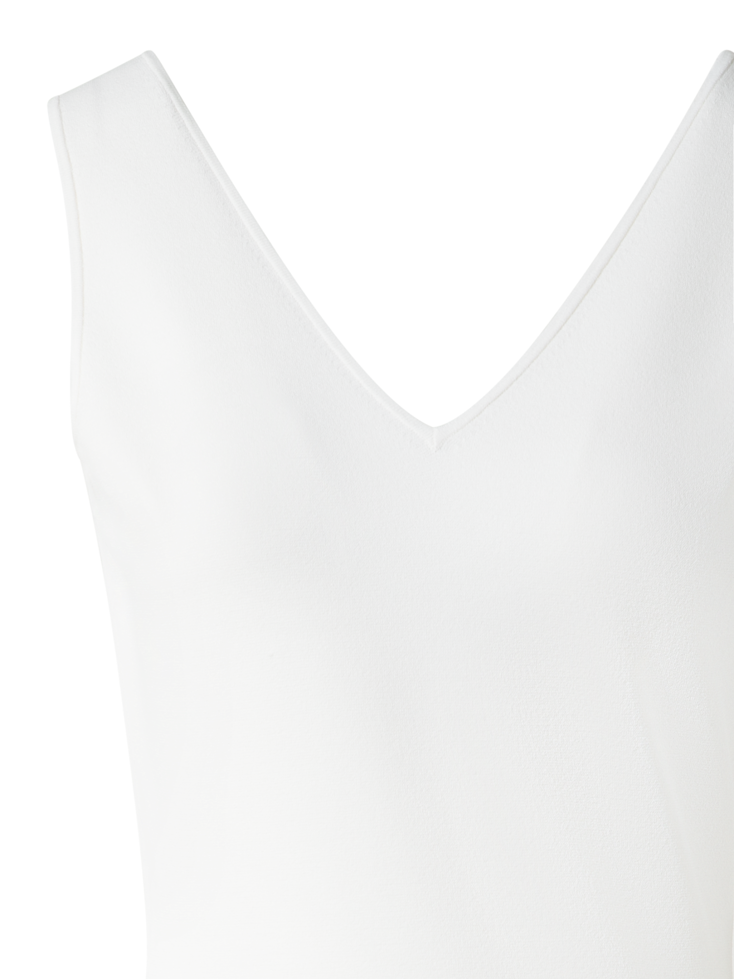 Designer Fitted Midi Knit Dress with Double-V-Neck - ecru - white