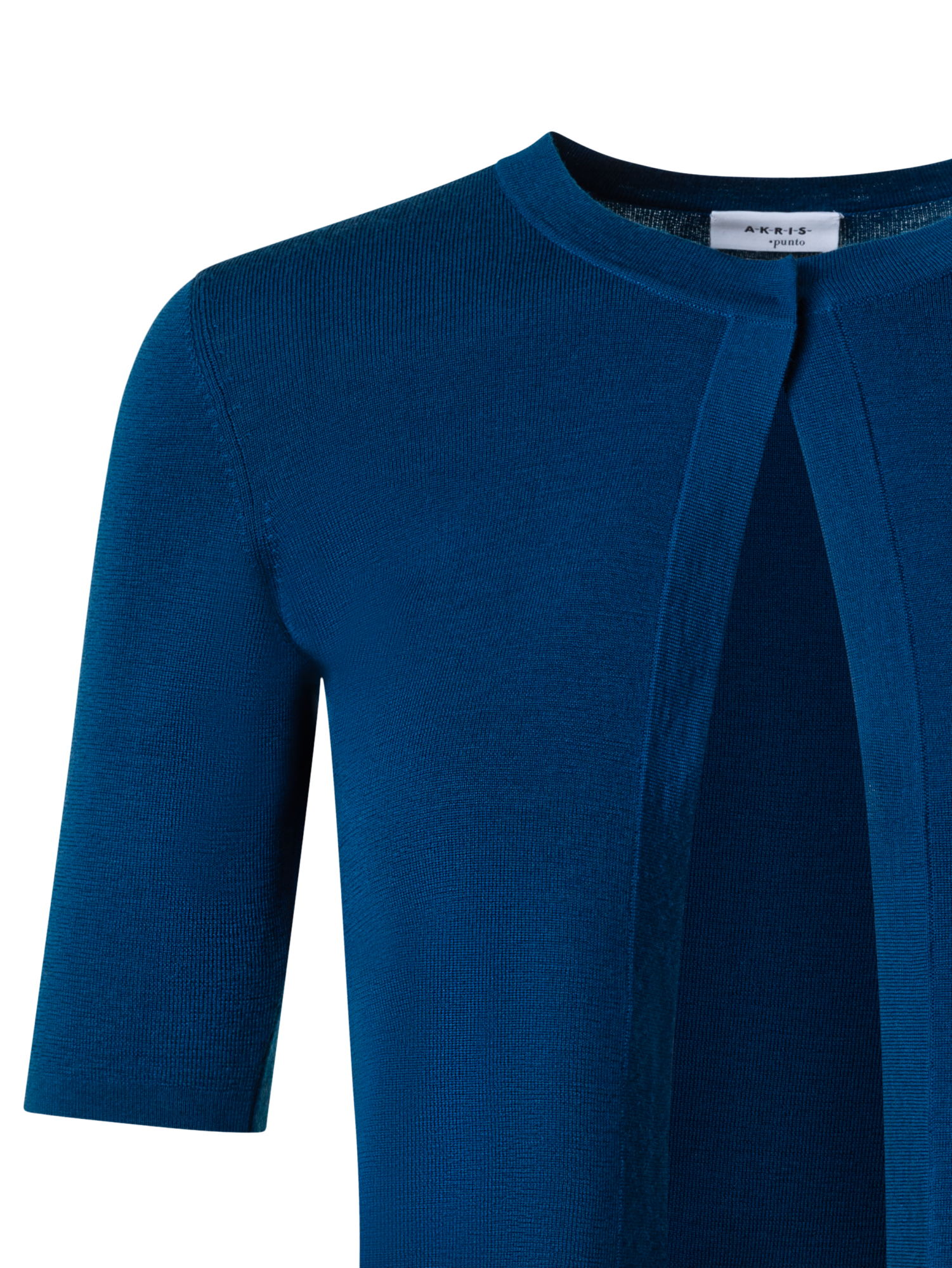 Designer Bolero Cardigan in Wool - blue