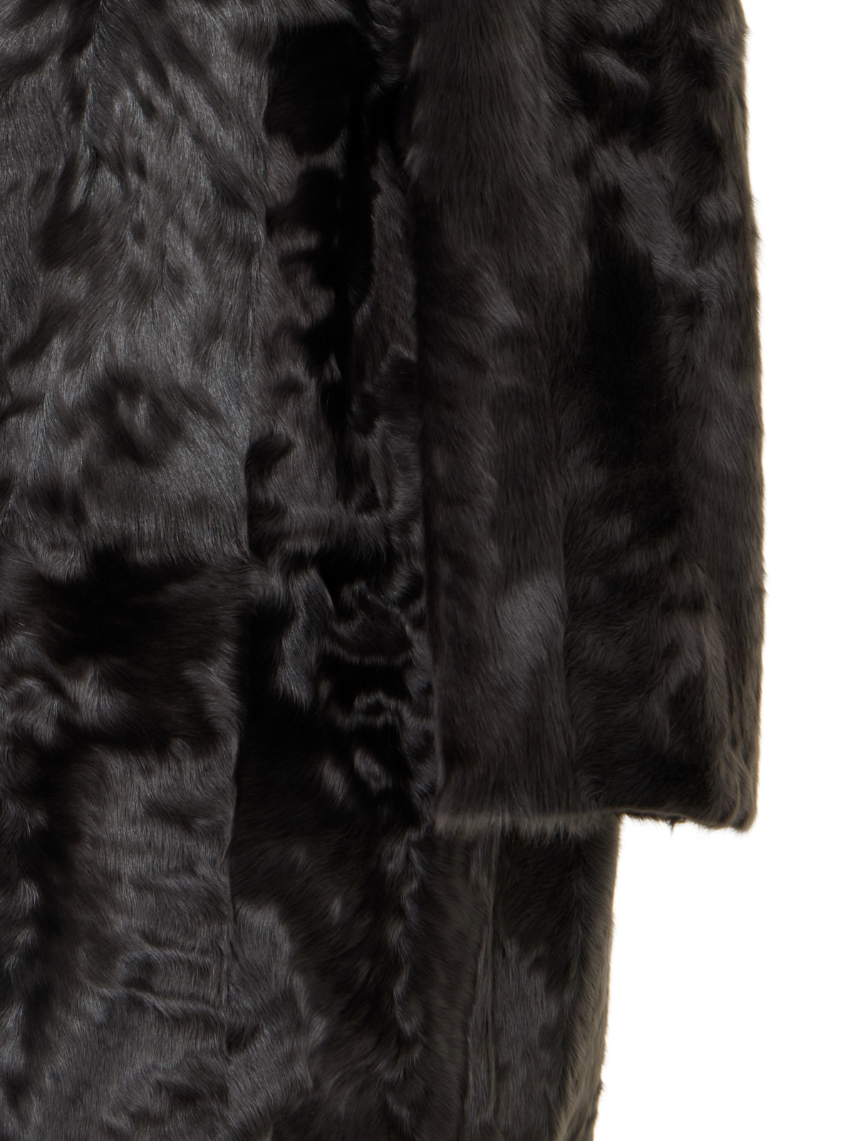 Designer Shearling Parka Reversible to Silk - grey