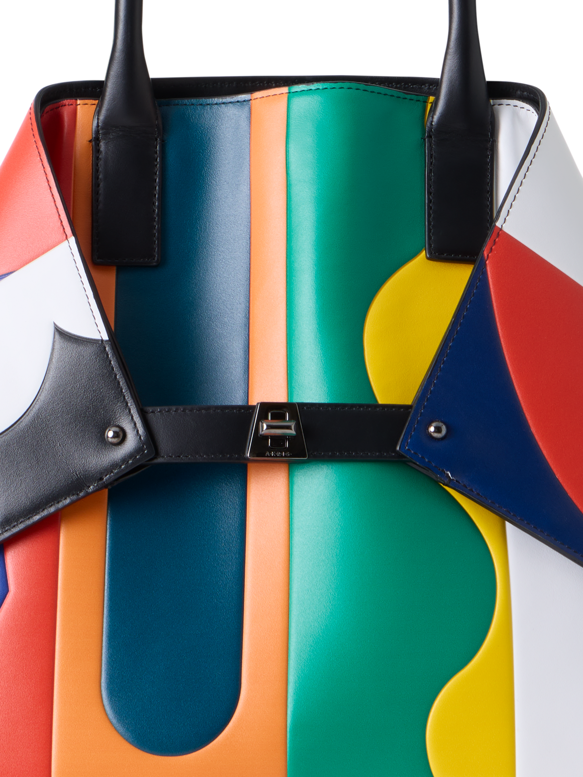 Designer Ai Medium Top Handle Tote Bag - multicolor