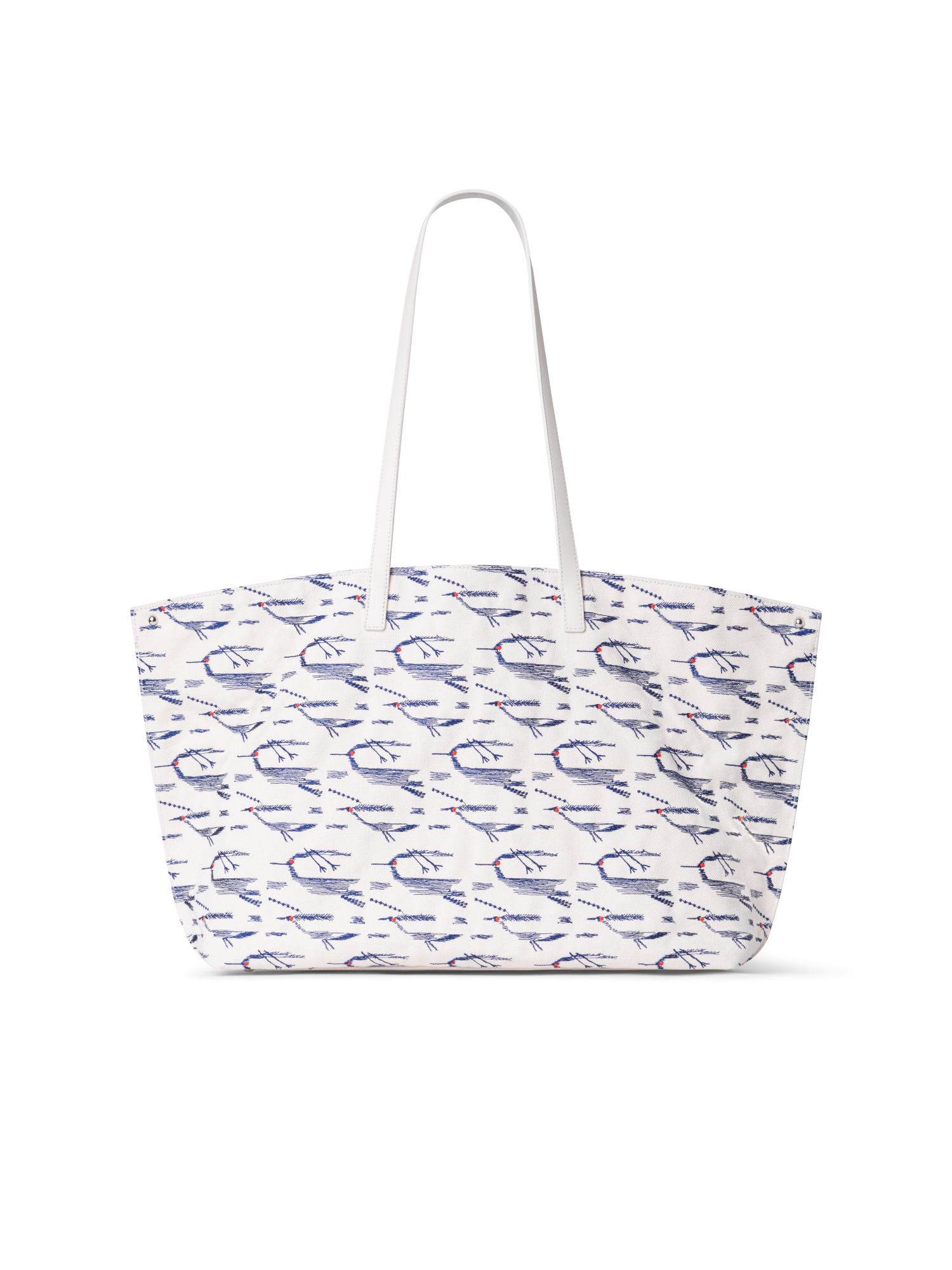Designer Ai Medium Shoulder Tote - white - blue - multicolor - ecru