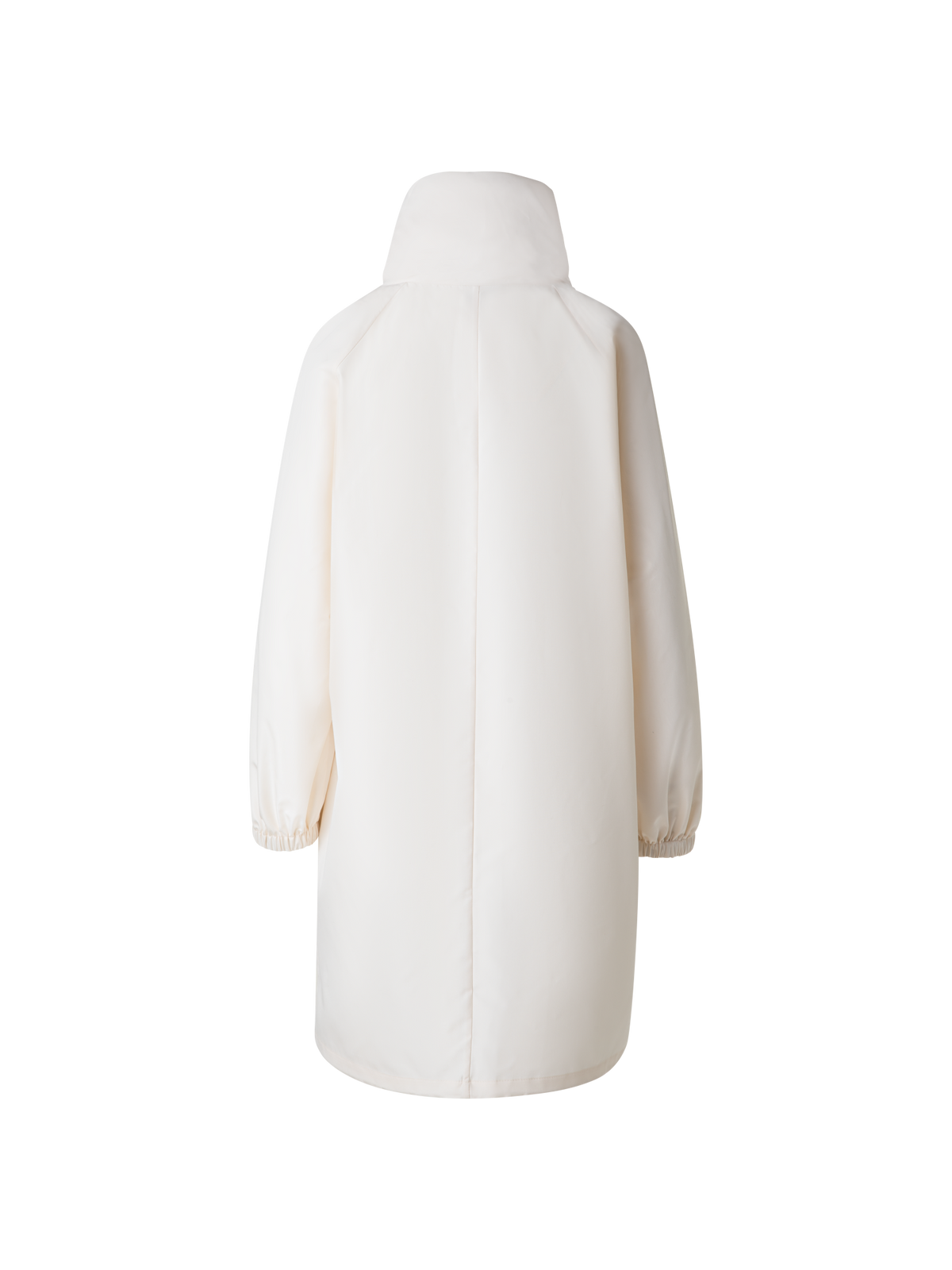 Designer Silk Taffeta Parka with Hood - neutral - ecru - white