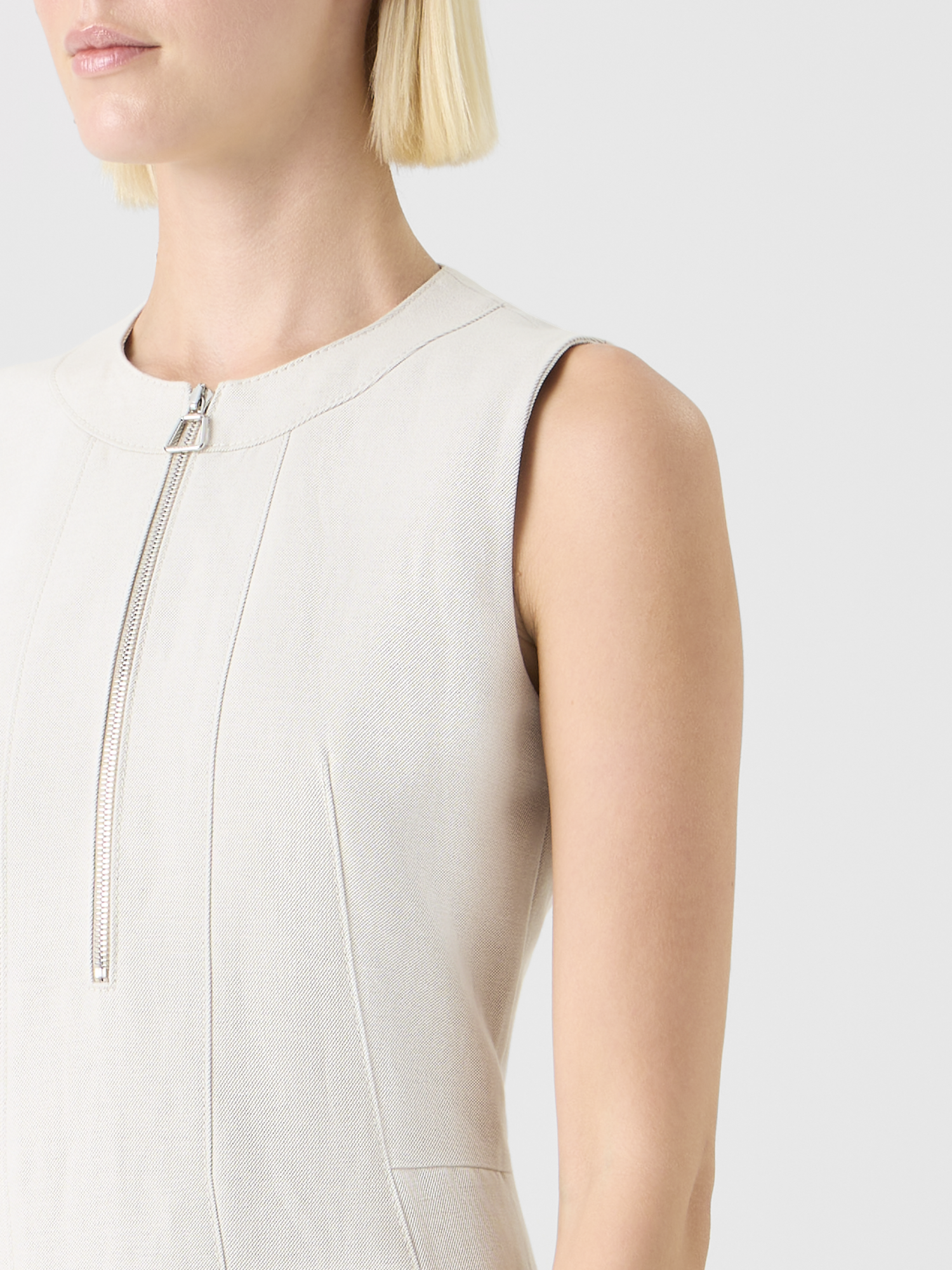 Designer Fit-and-Flare Cotton Linen Gabardine Midi DressonFit-and-Flare Cotton Linen Gabardine Midi DressFit-and-Flare Cotton Linen Gabardine Midi DressFit-and-Flare Cotton Linen Gabardine Midi Dressal Midi Dress in Cotton-Linen Gabardine - grey 