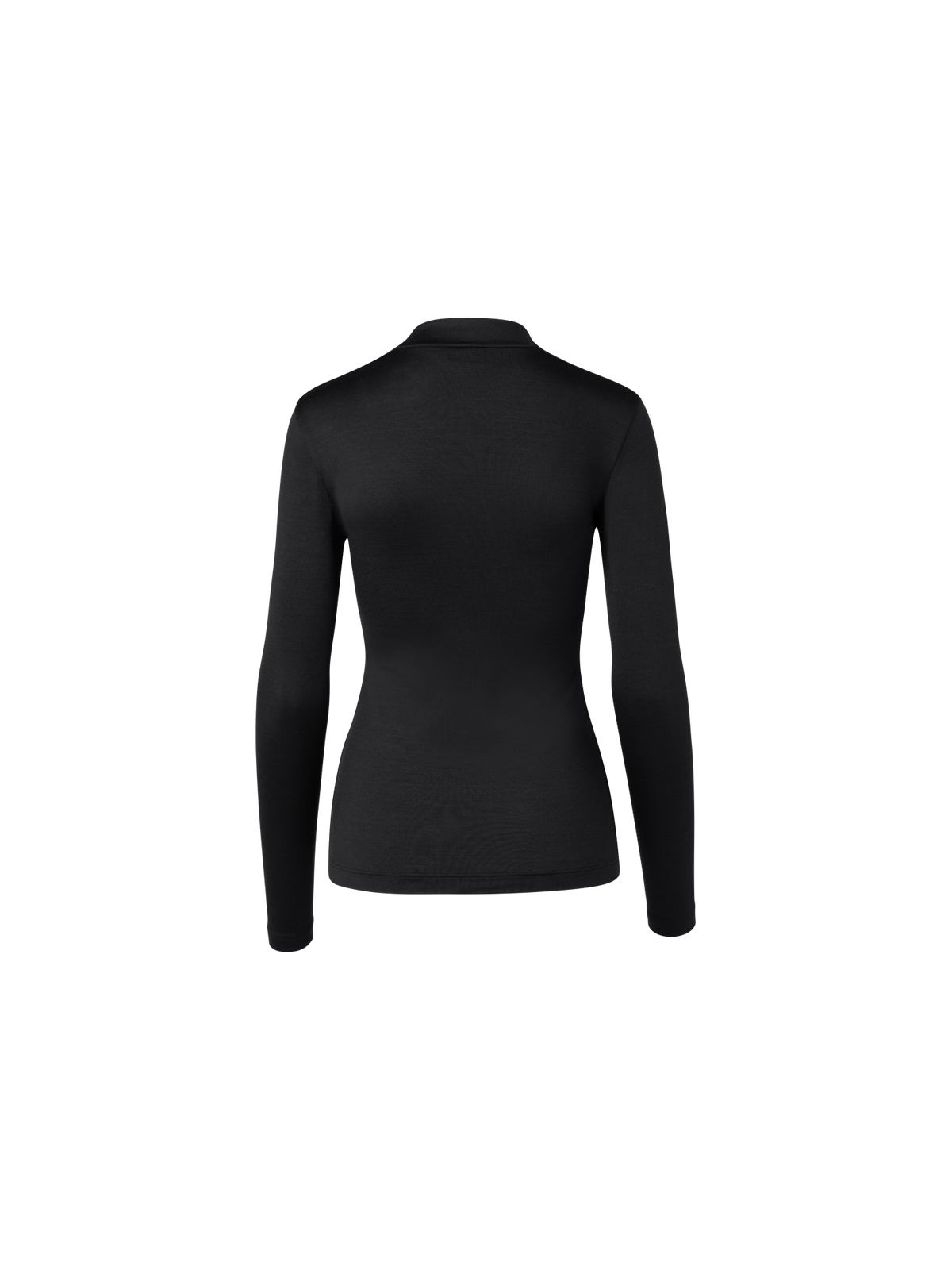 Designer Long Sleeve Shirt in Silk Jersey - black