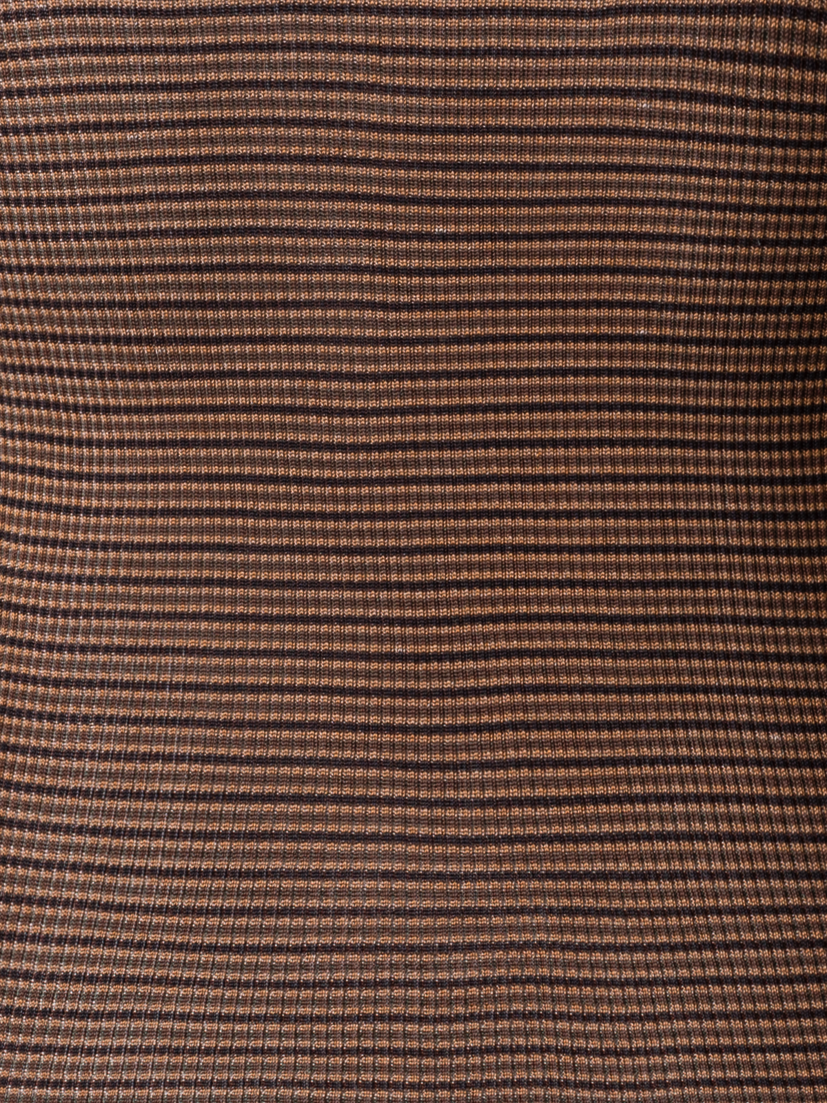 Designer Fitted Silk Sweater with Stripes - brown - beige