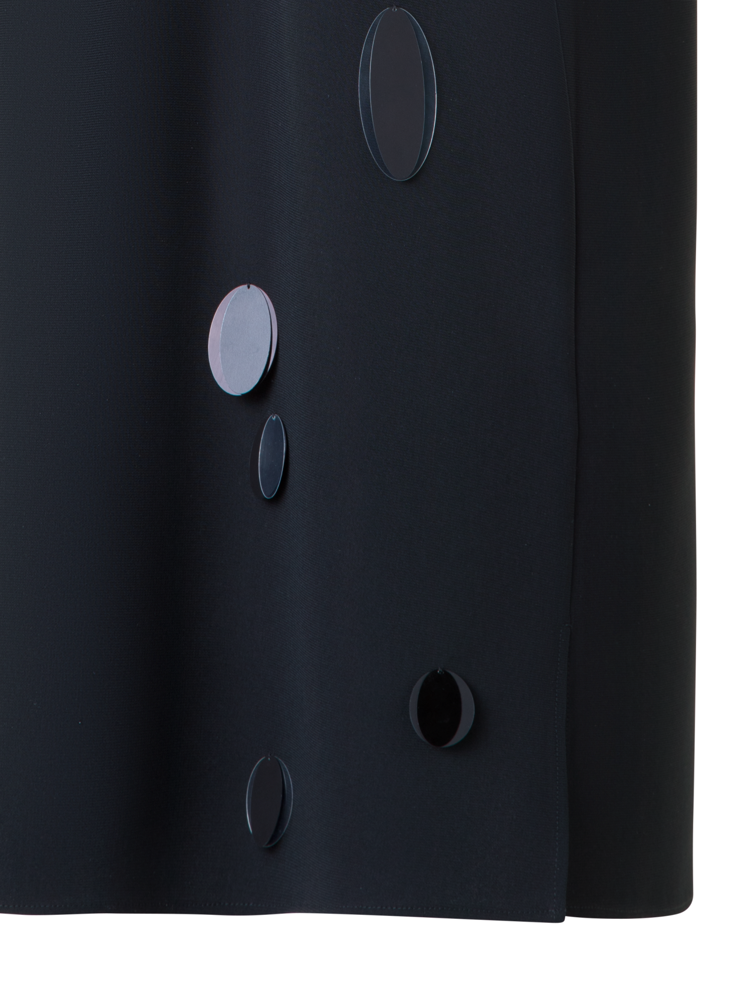 Designer Heavy Laser Cut Mini Dress with Dropping Dots - black - neutral