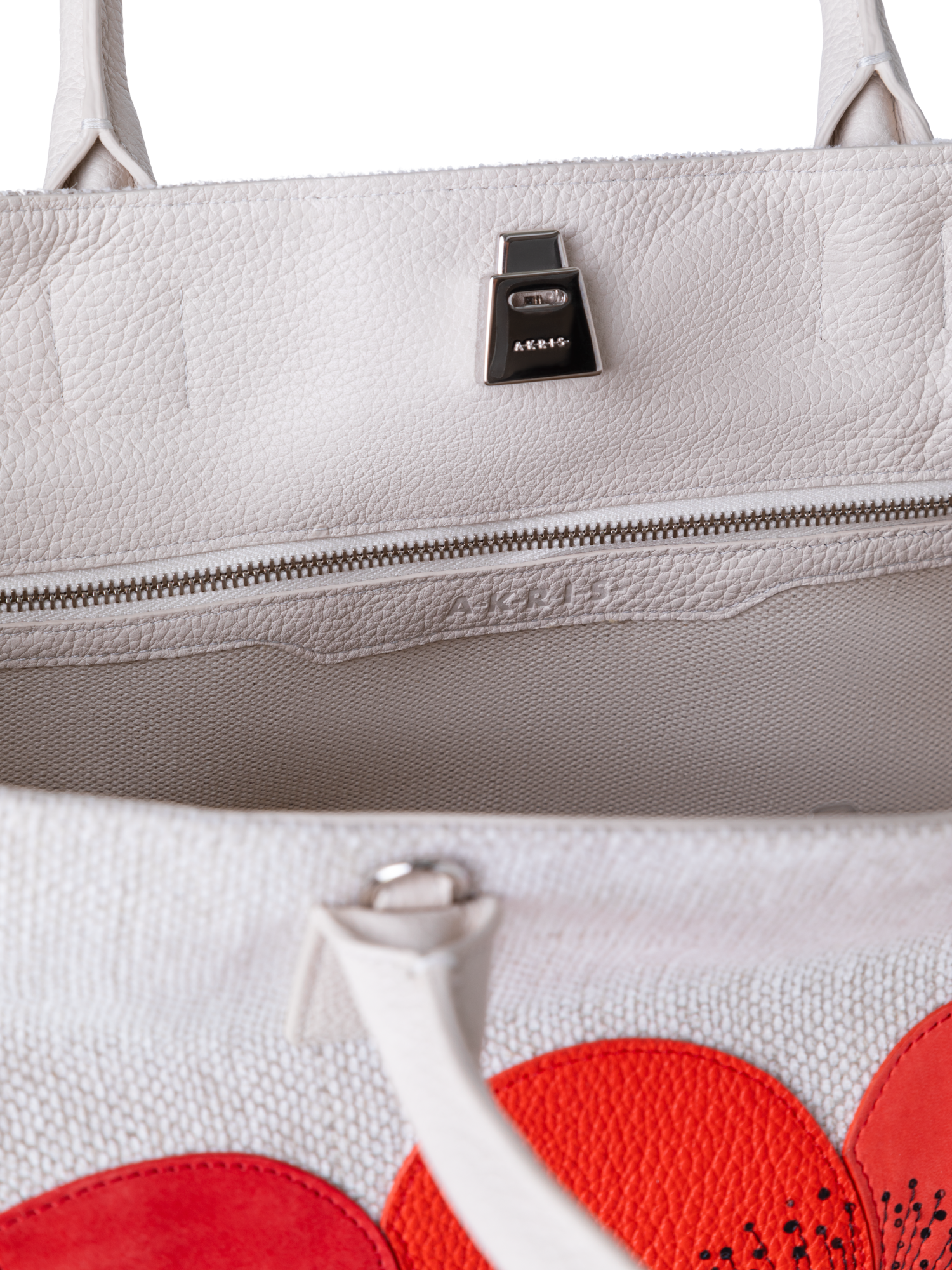 Designer Ai Medium Top Handle Tote - multicolor - red
