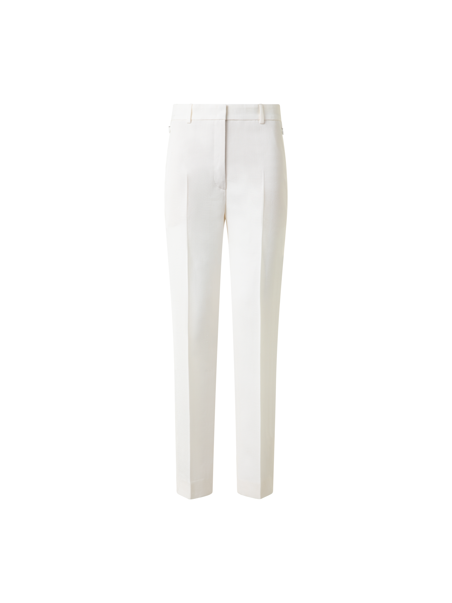 Designer Tapered Silk Shantung Pants - neutral - white