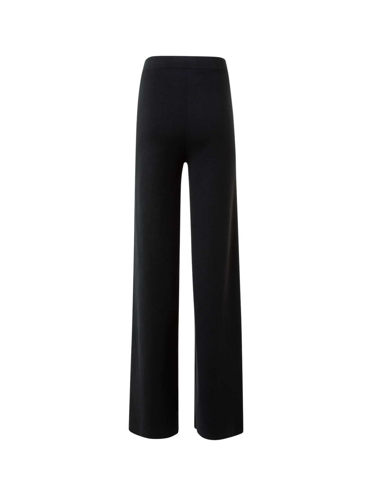 Designer Slight Flared Cashmere Silk Knit Pants - black - neutral